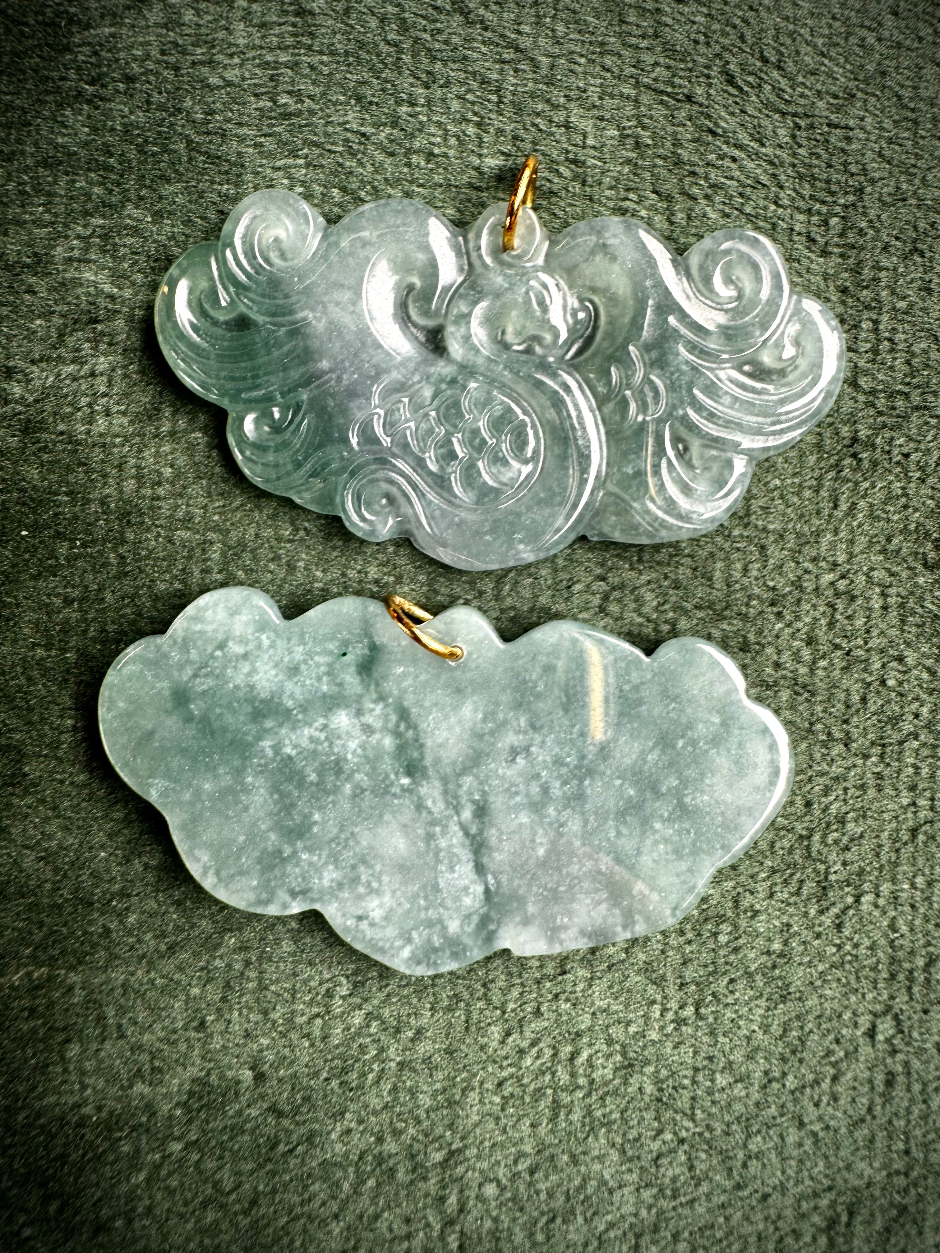 Blue Jade Phoenix Pendant