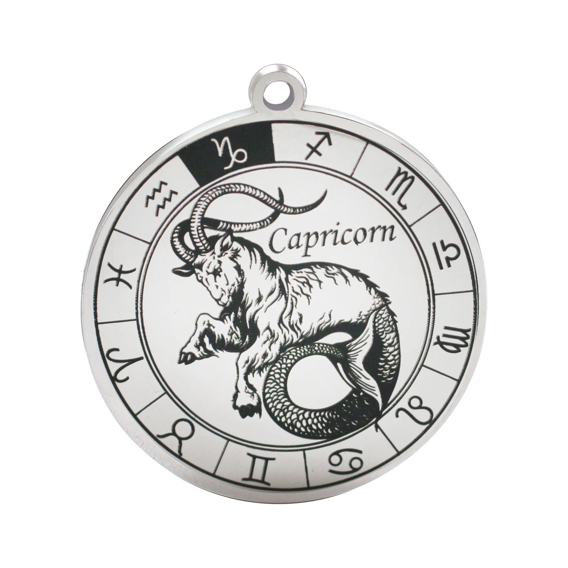 stainless steel zodiac pendant