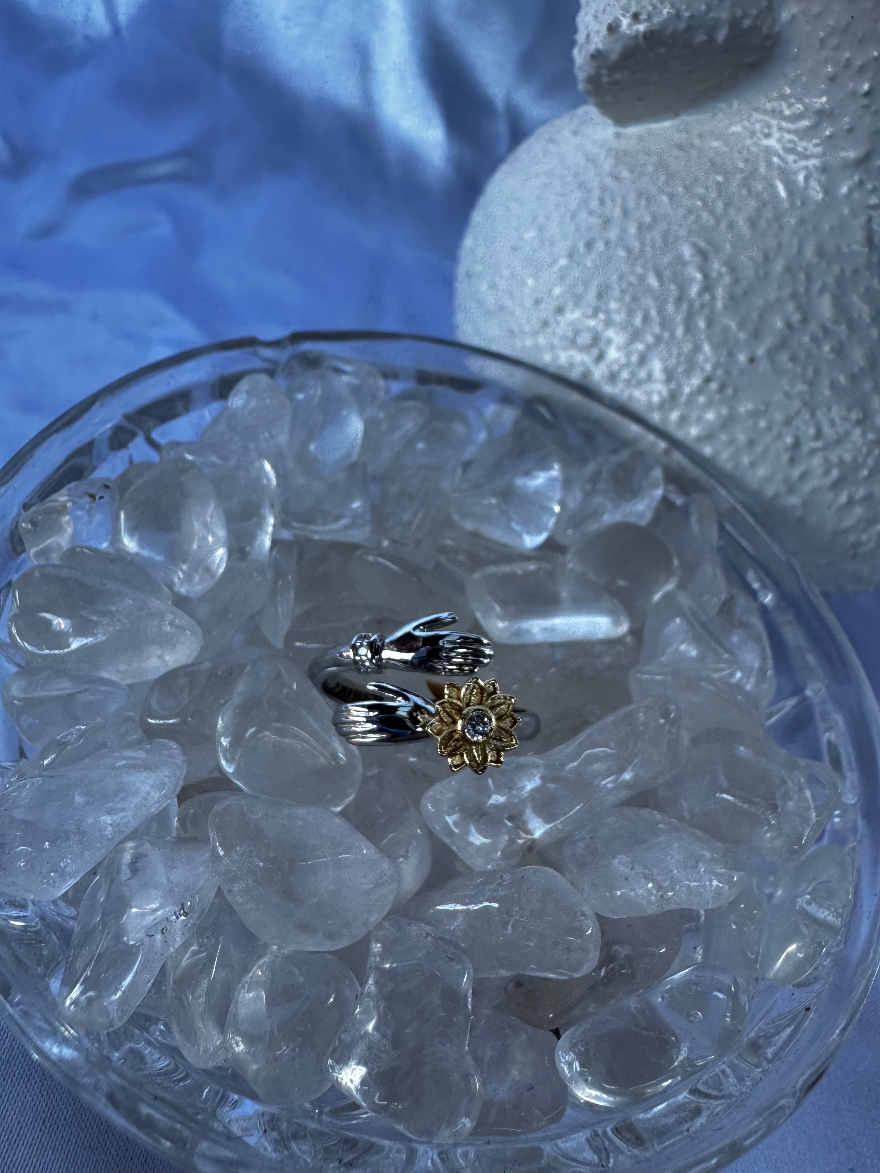 Gold/Silver Hug fidget ring