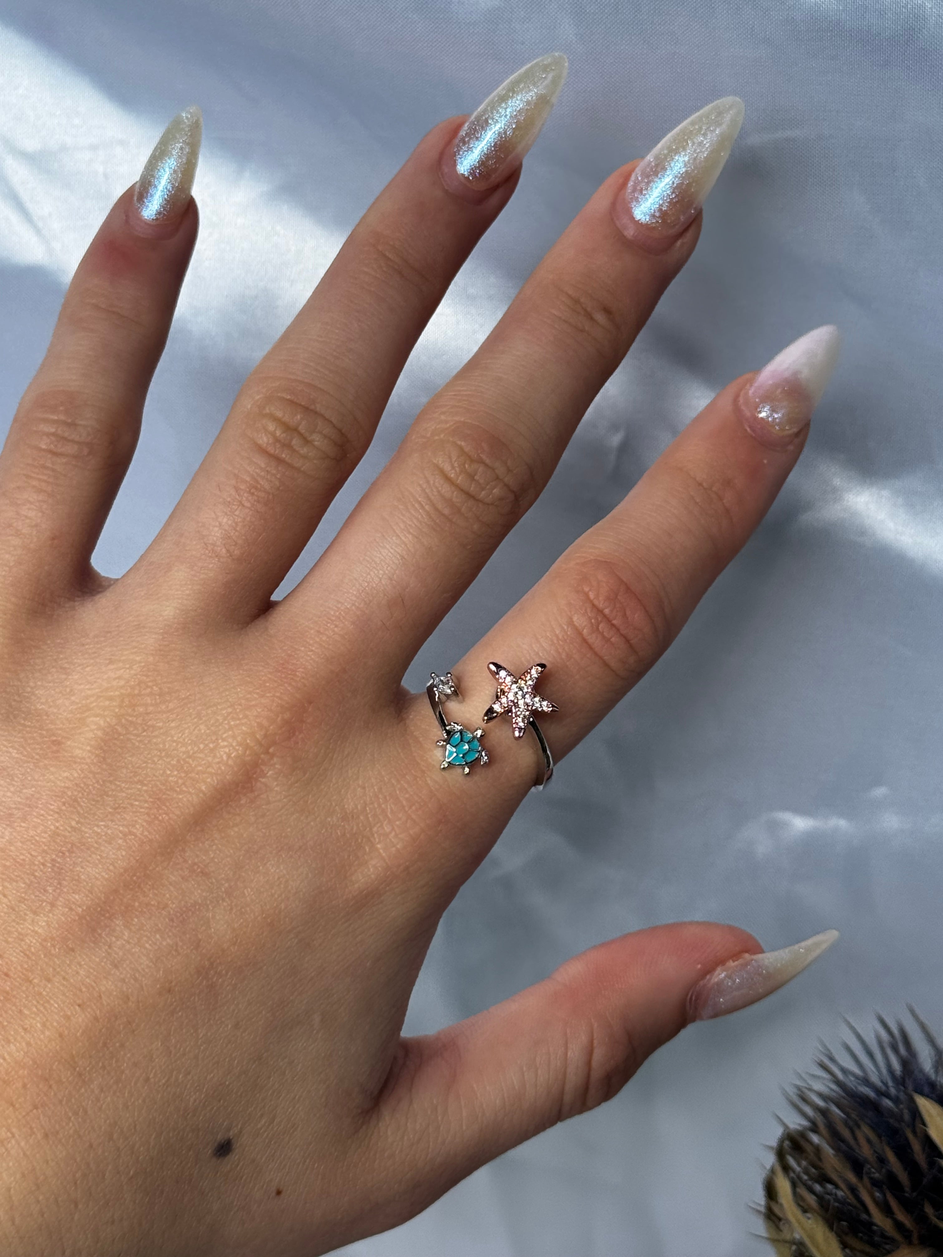 Sea turtles & Star Fidget ring
