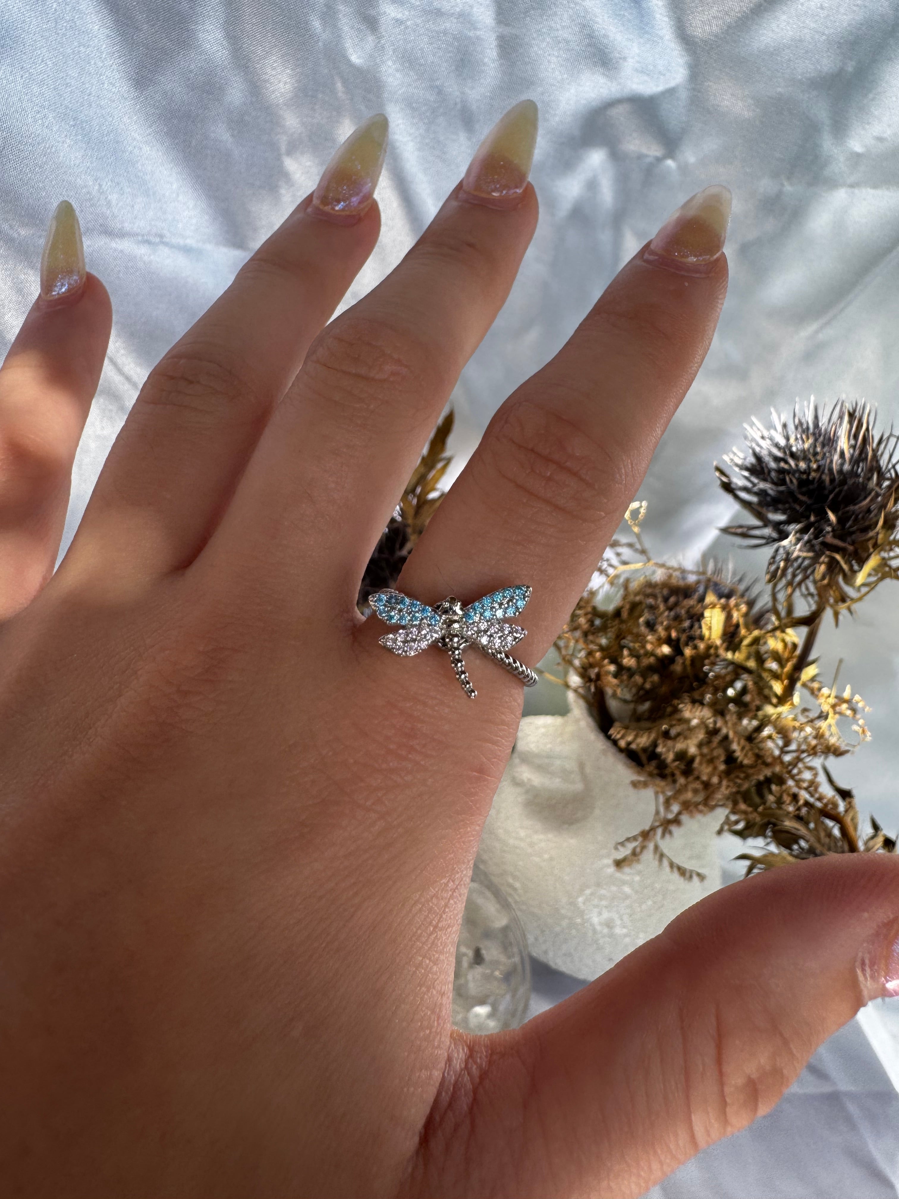 Silver Dragonfly Fidget Ring