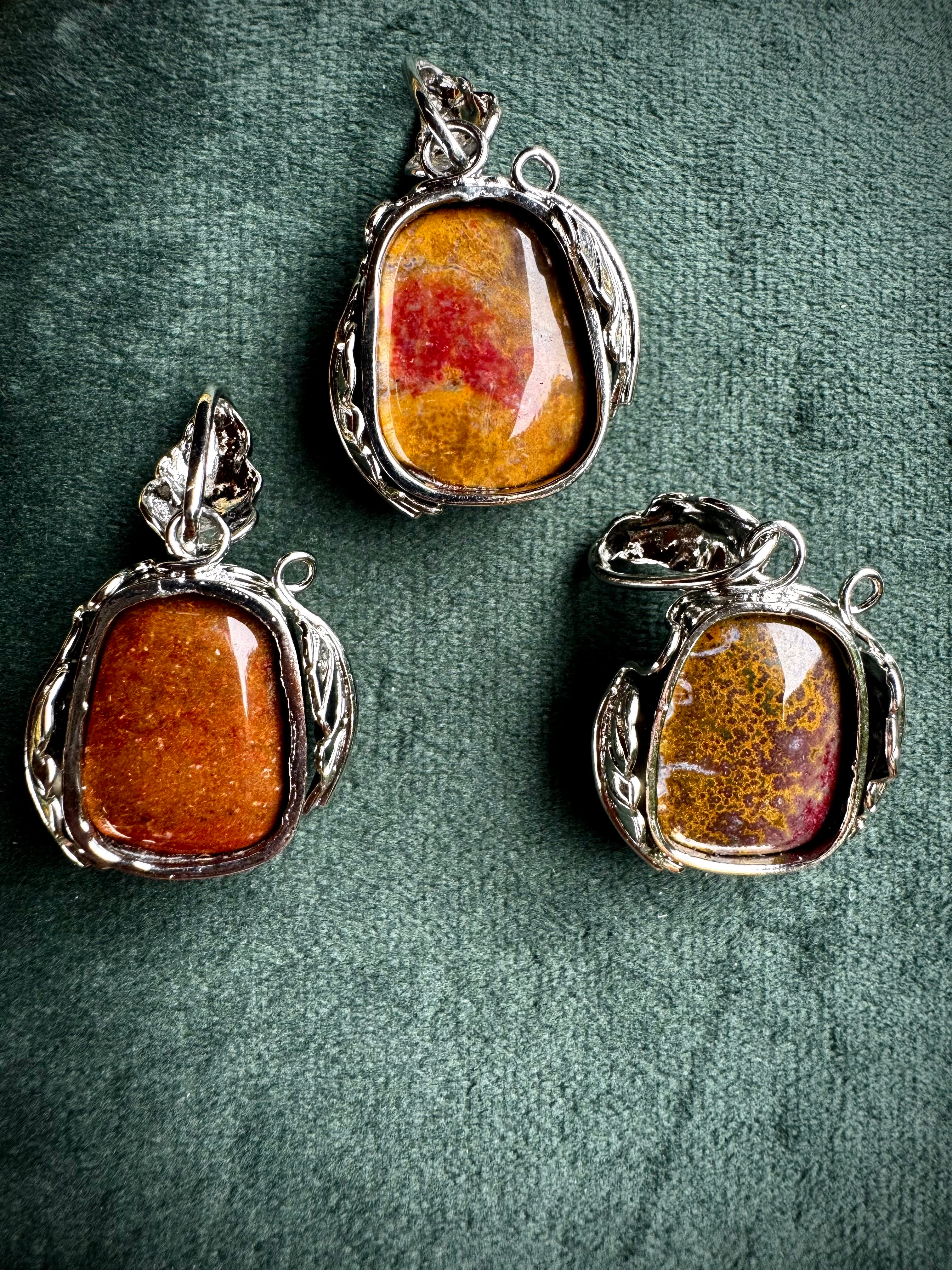 Ocean Jasper Floral Pendant