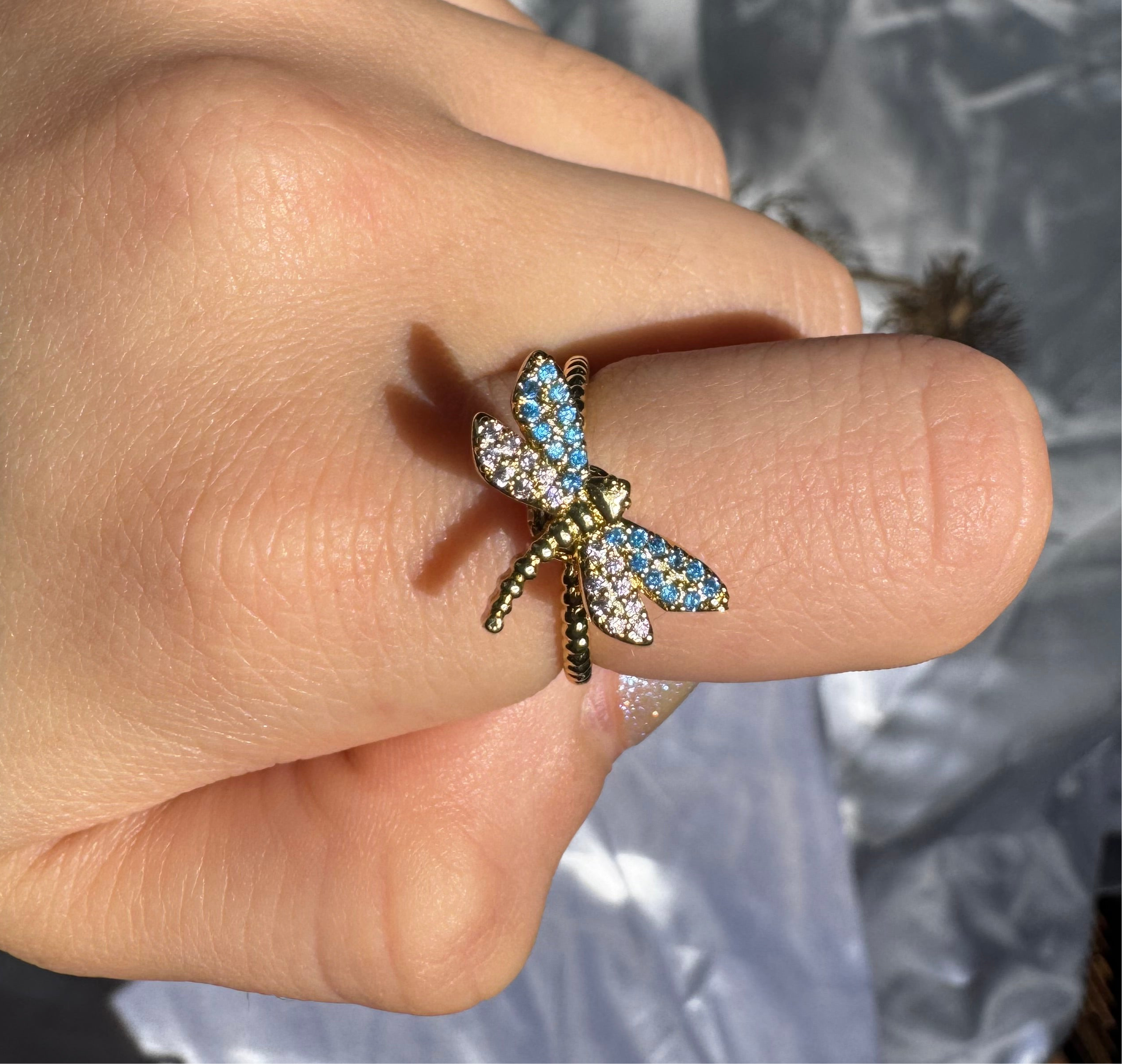 Gold Dragonfly Fidget Ring