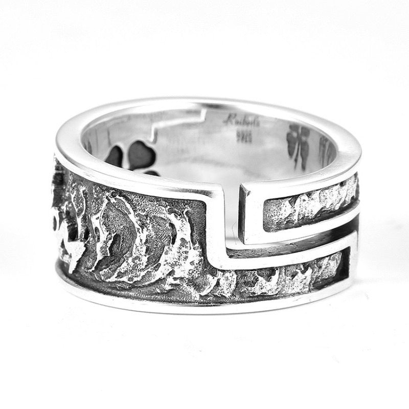 silver one piece luffy ring