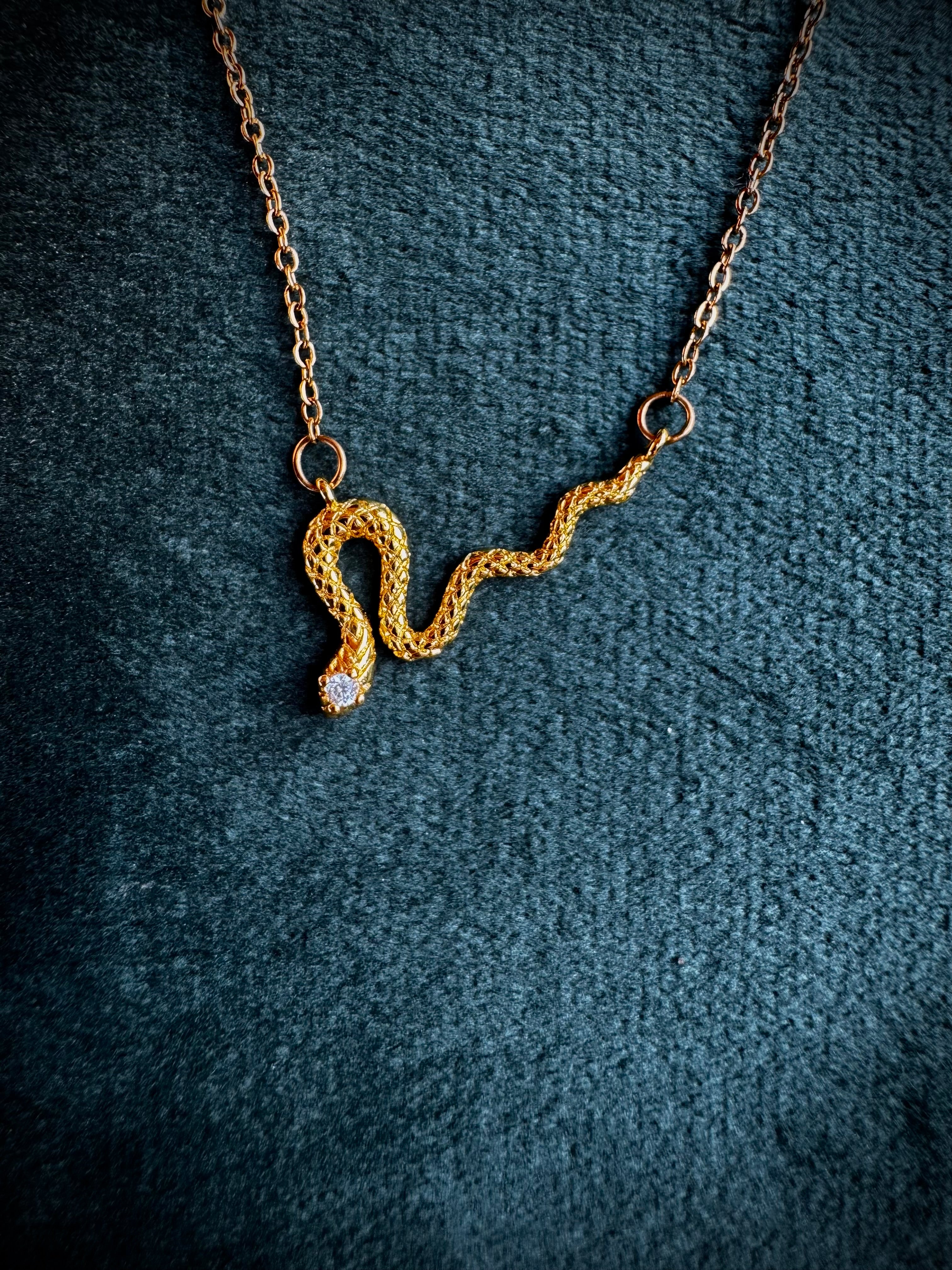 Woven Gold Snake Necklace
