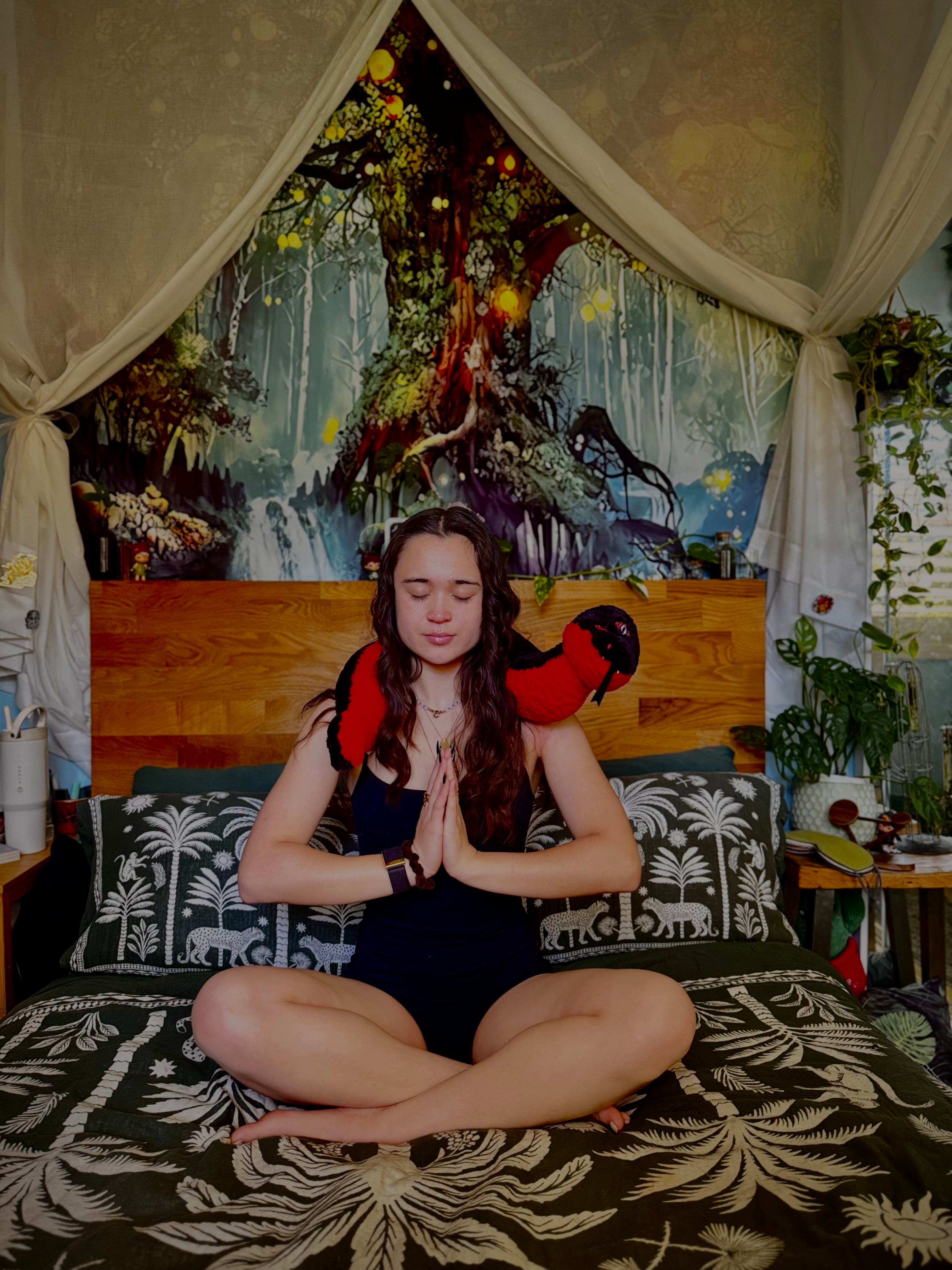 Kundalini Weighted Snake Plushie + Tiger Eyes Bracelet