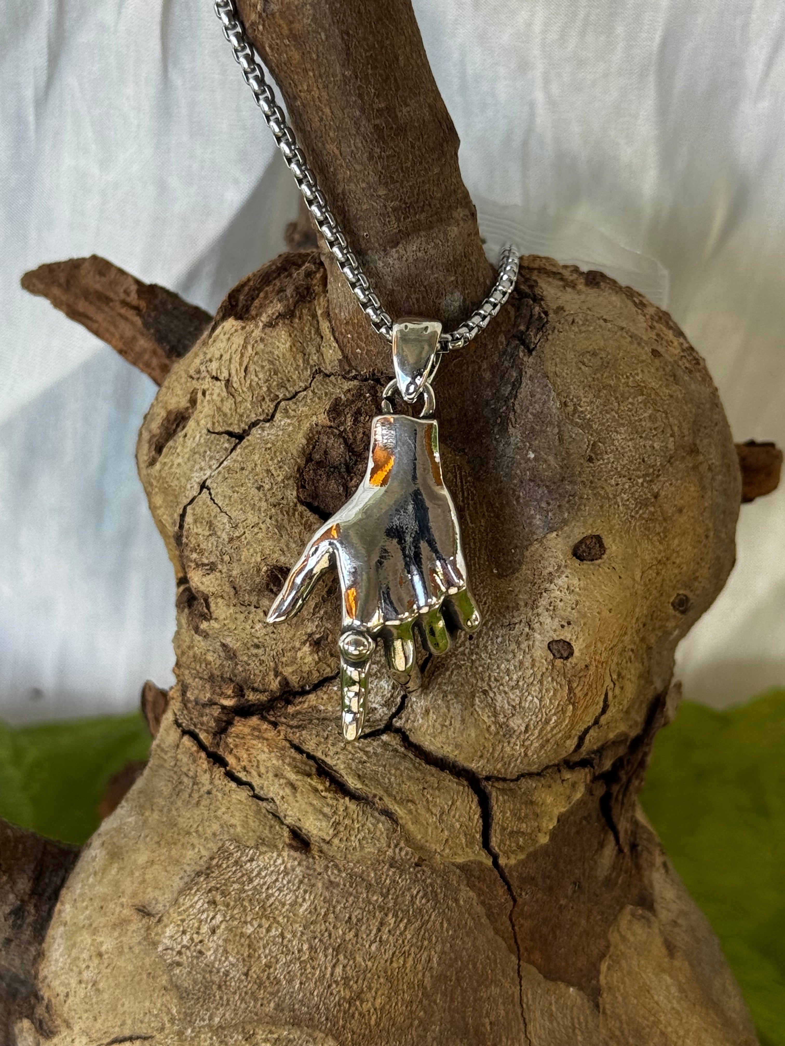 Silver Zombie Hand Stainless Steel Pendant