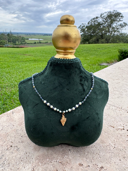 Iolite Shell Choker