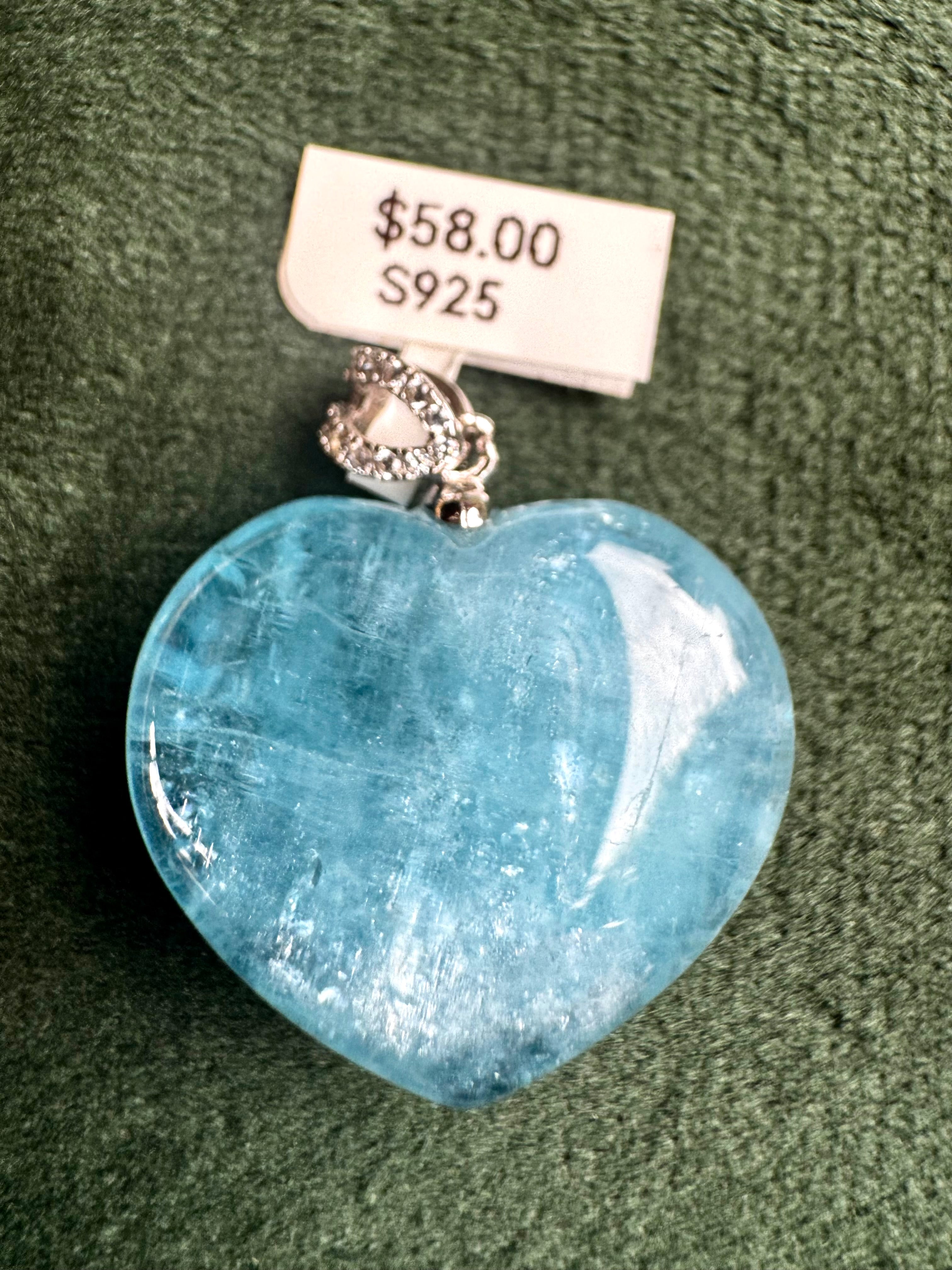 A Grade Aquamarine Hearts