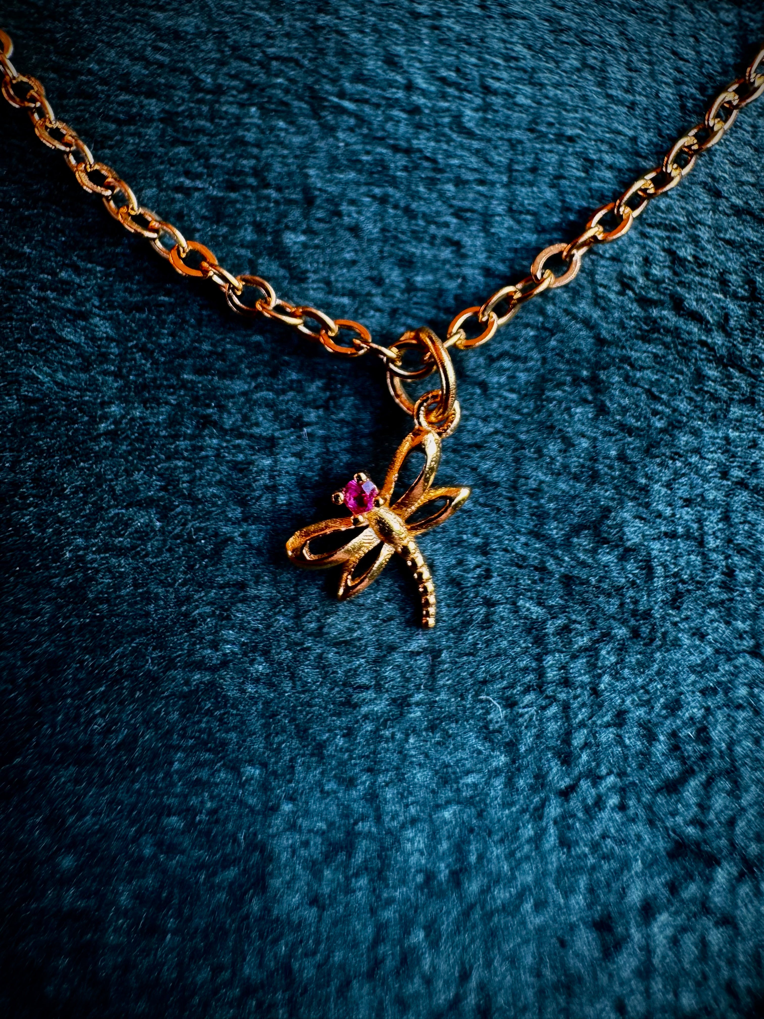 MINI Ruby Dragonfly Necklace