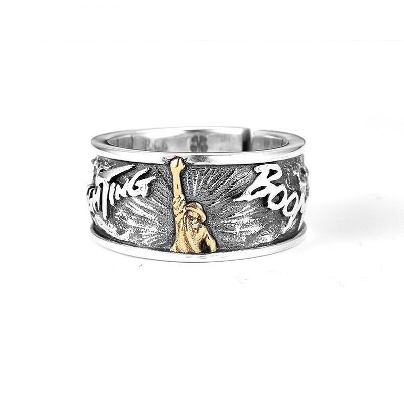 silver one piece luffy ring