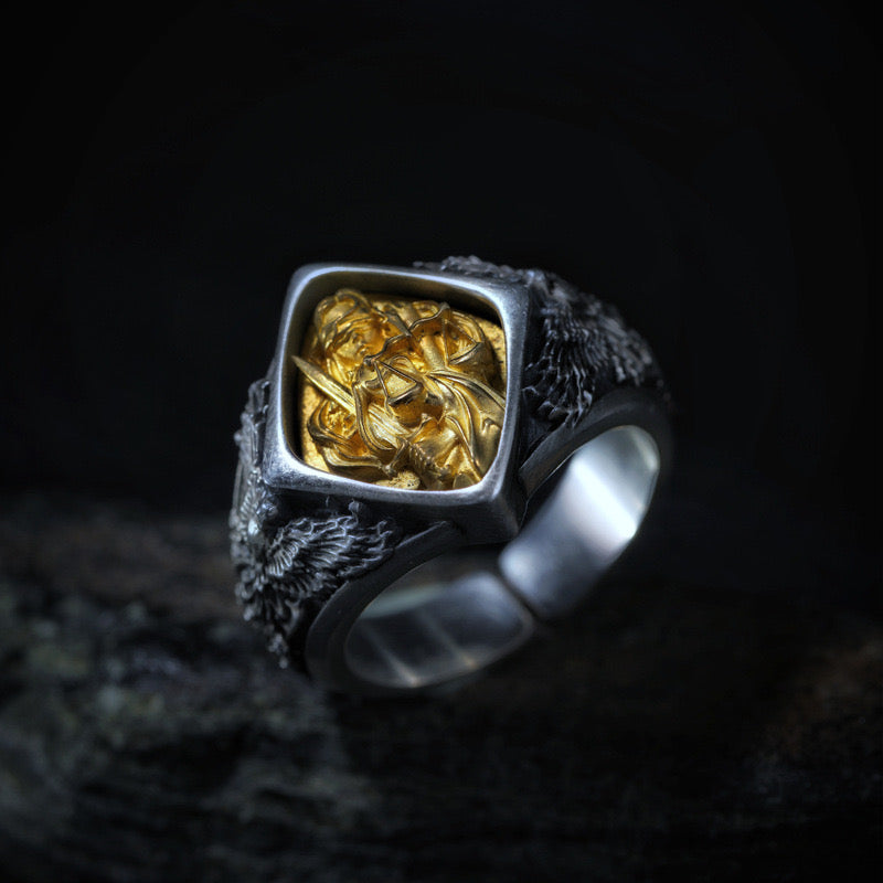 silver lady justice ring