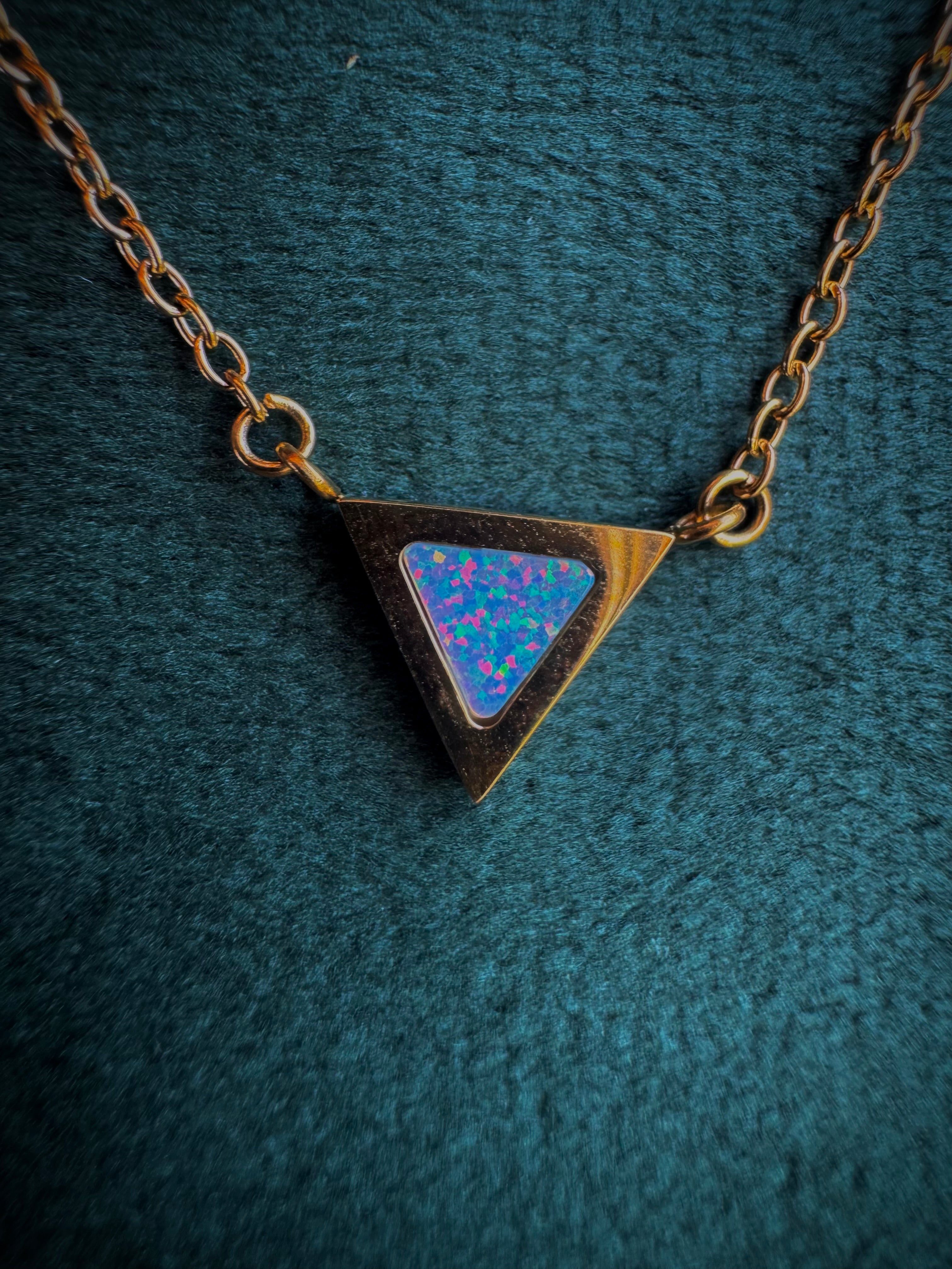 MINI Opal triangle Necklace