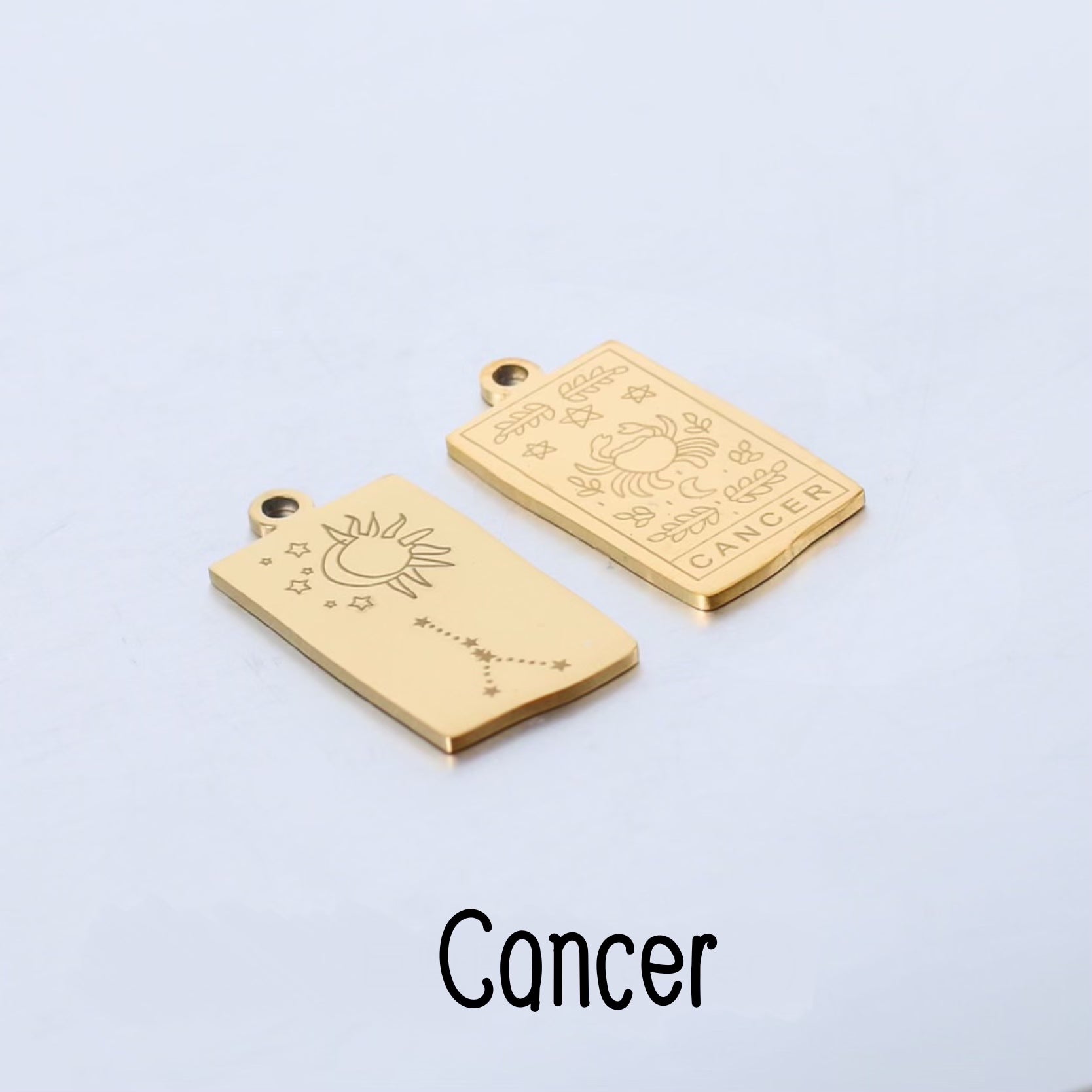 gold plated titanium steel zodiac sign pendant