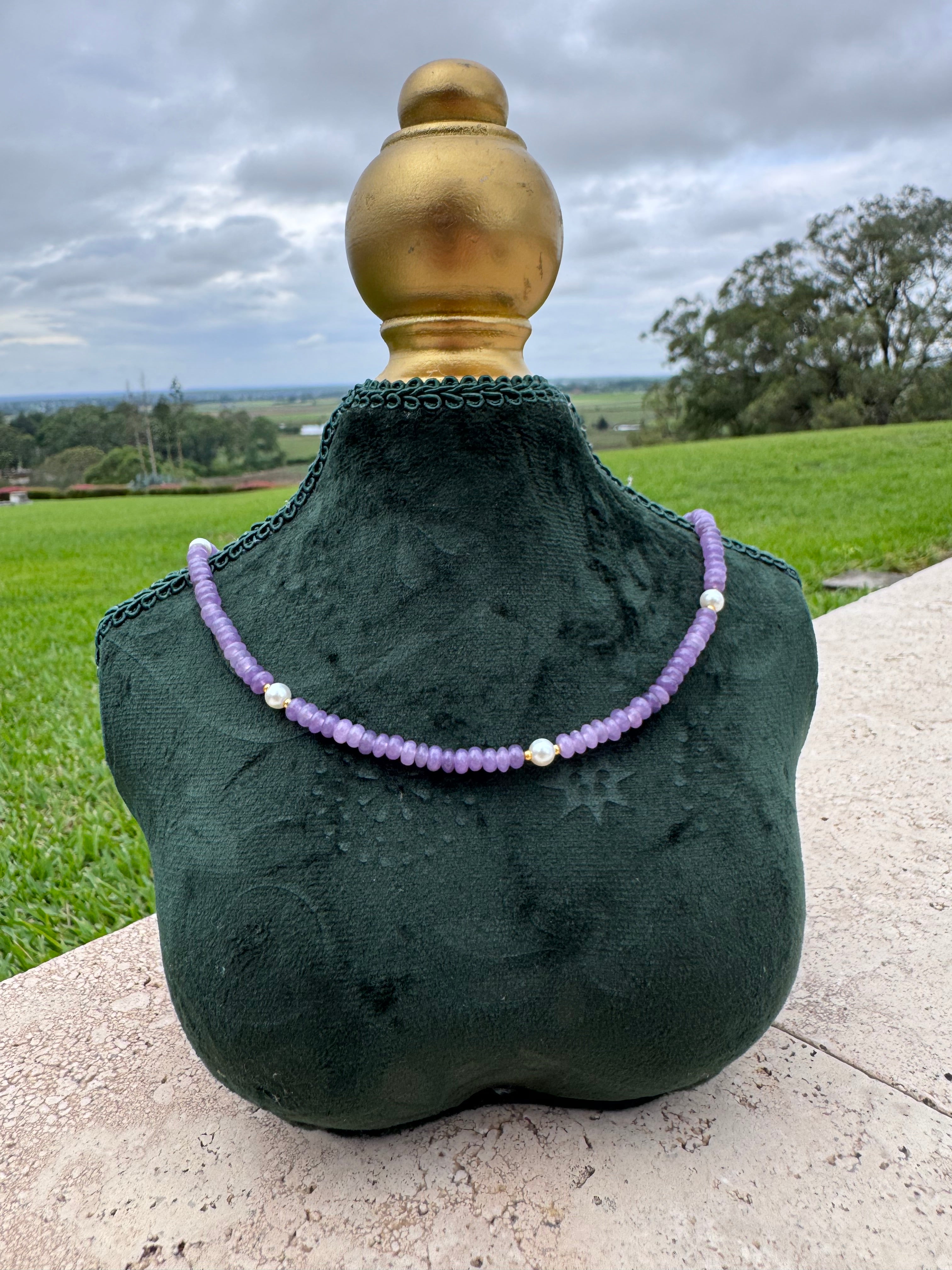 Amethyst & Pearl Choker