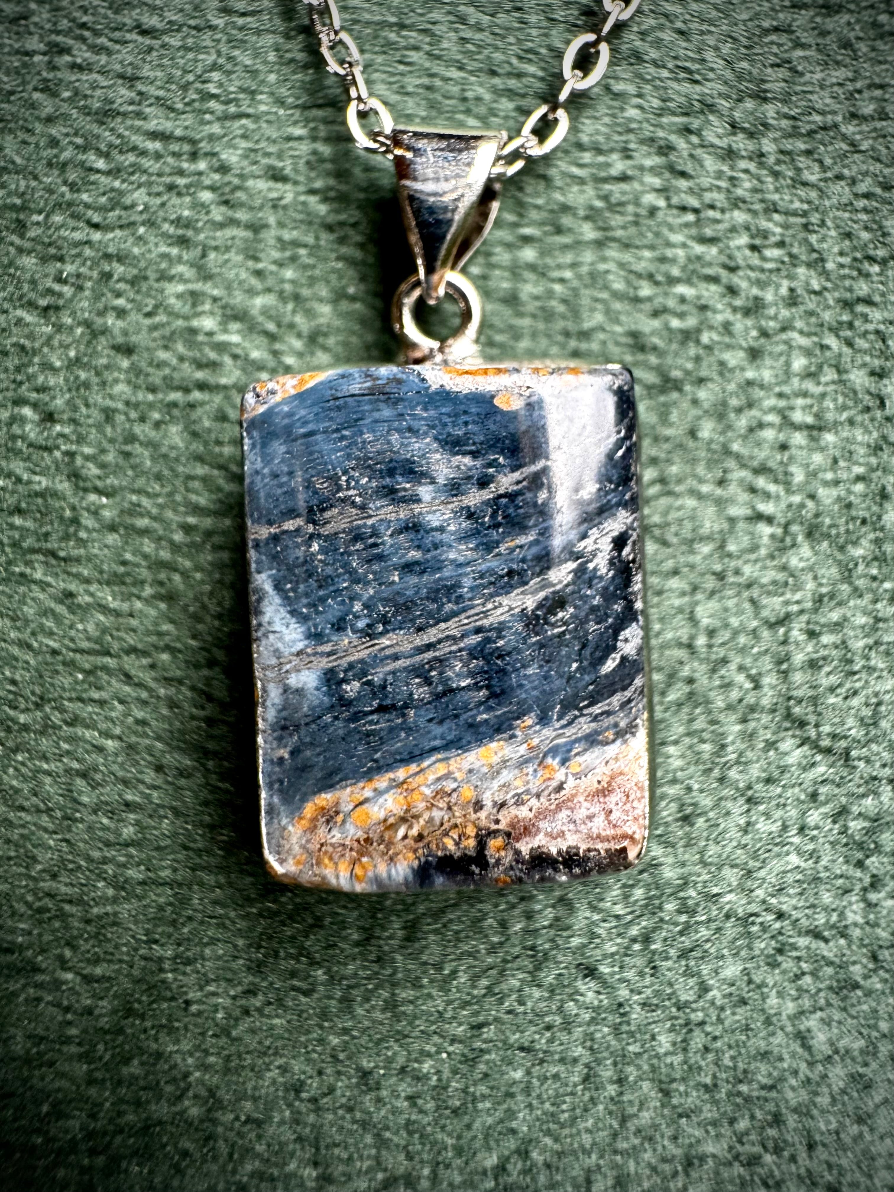 Rectangular Pietersite pendant