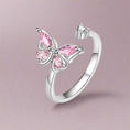 Load image into Gallery viewer, Silver Blue Butterfly Fidget Ring
