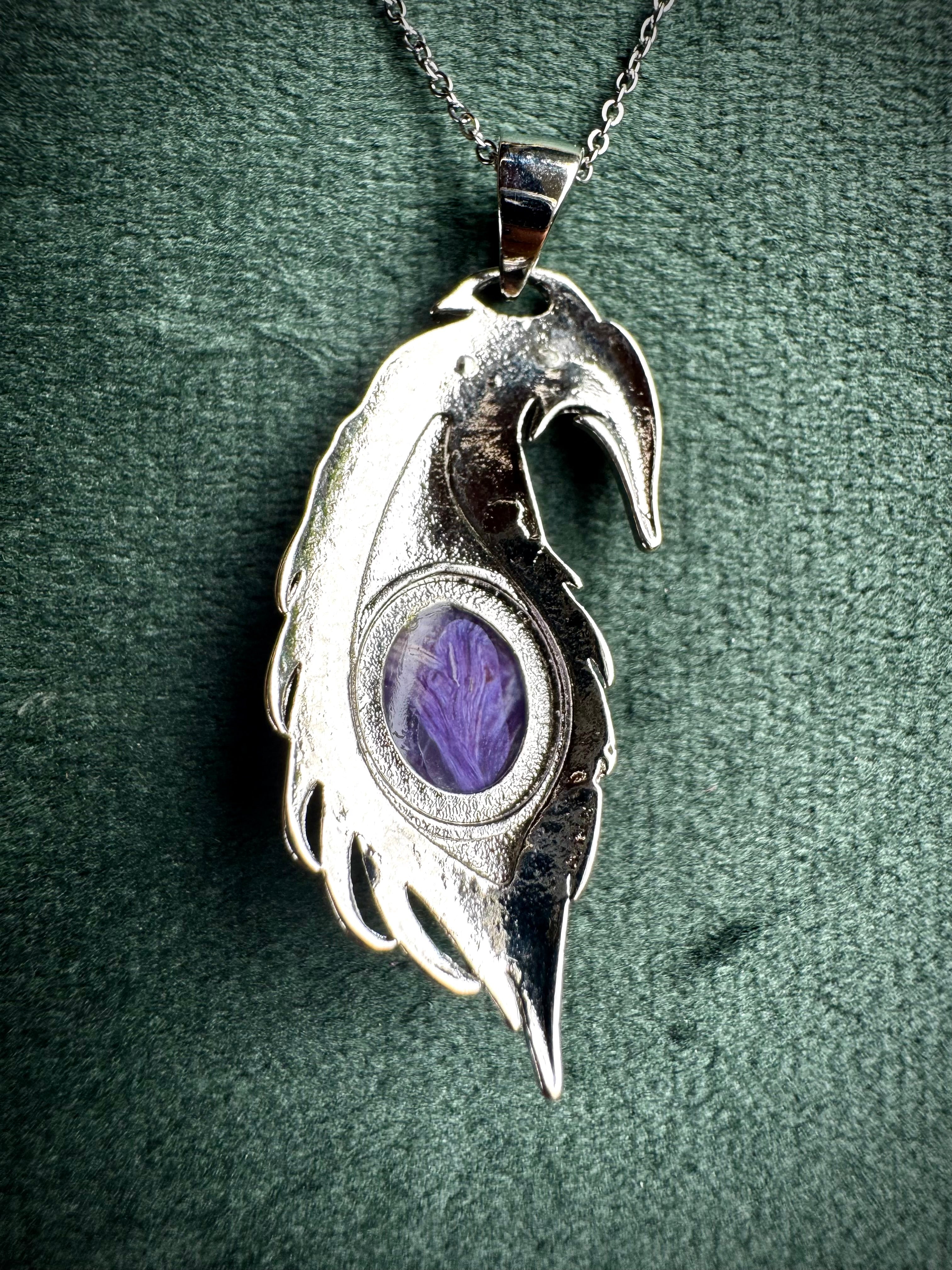 Charorite and Aquamarine Feathers