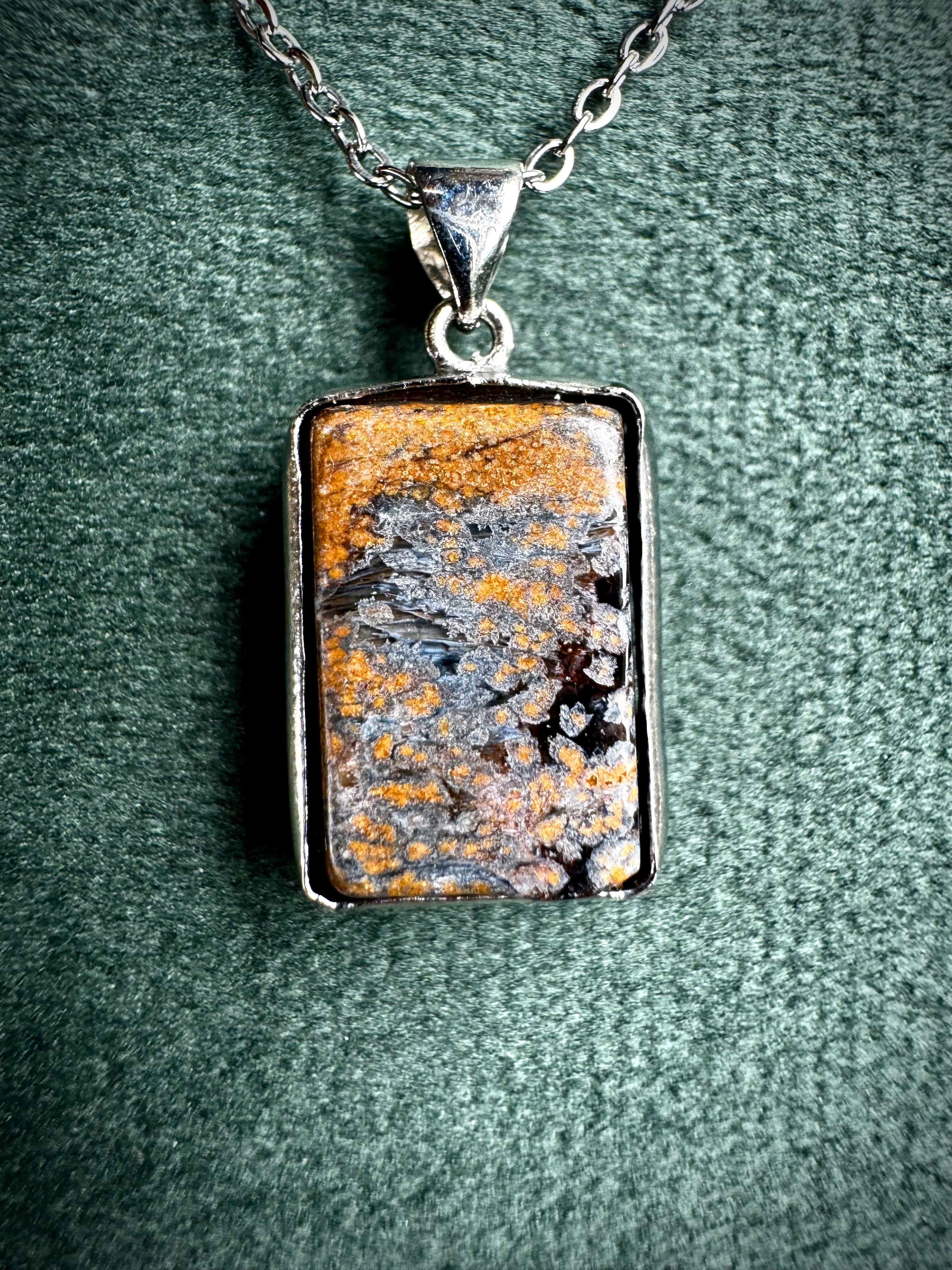 Rectangular Pietersite pendant