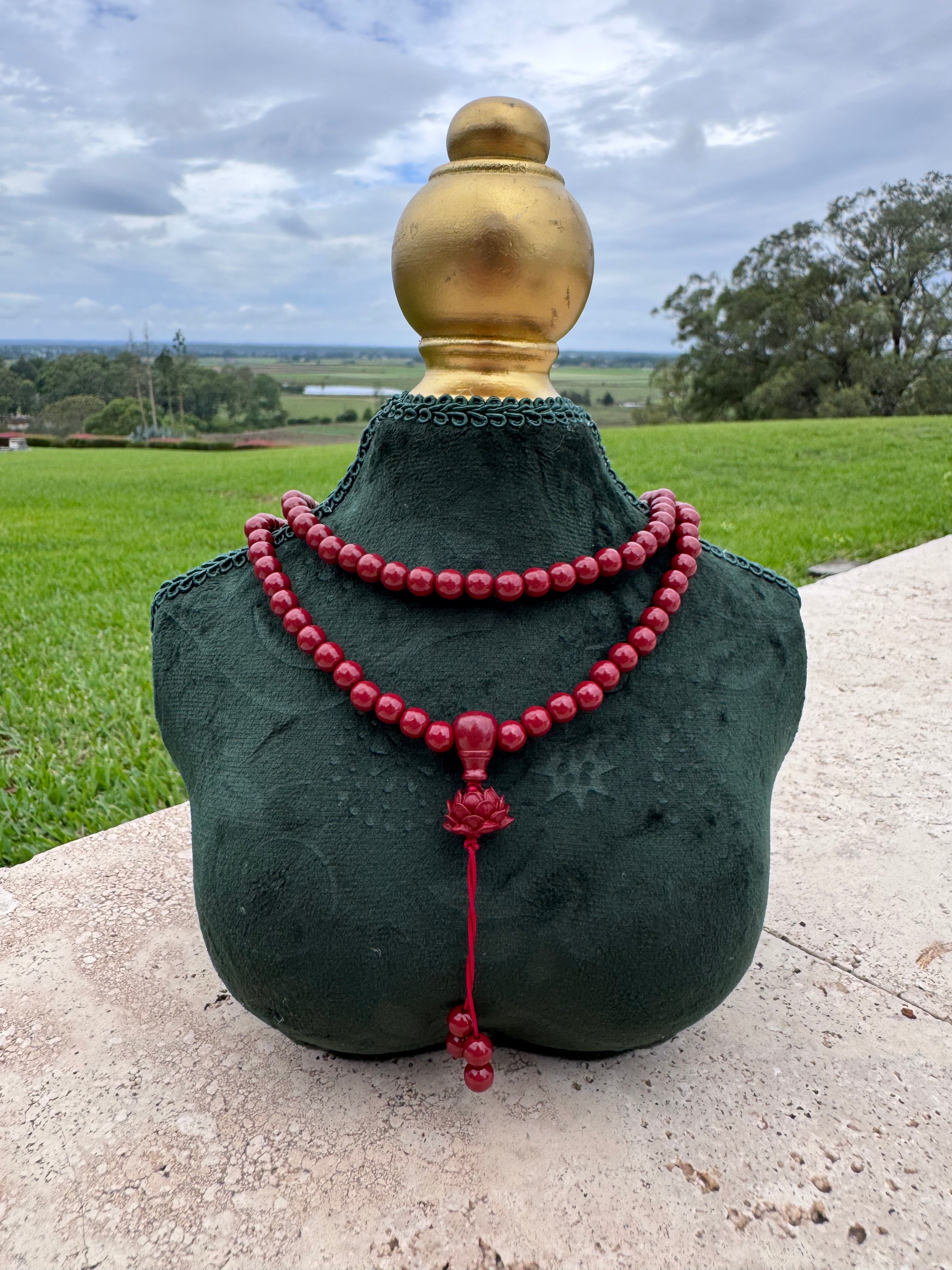 Cinnabar Lotus Wrap Necklace / Bracelet