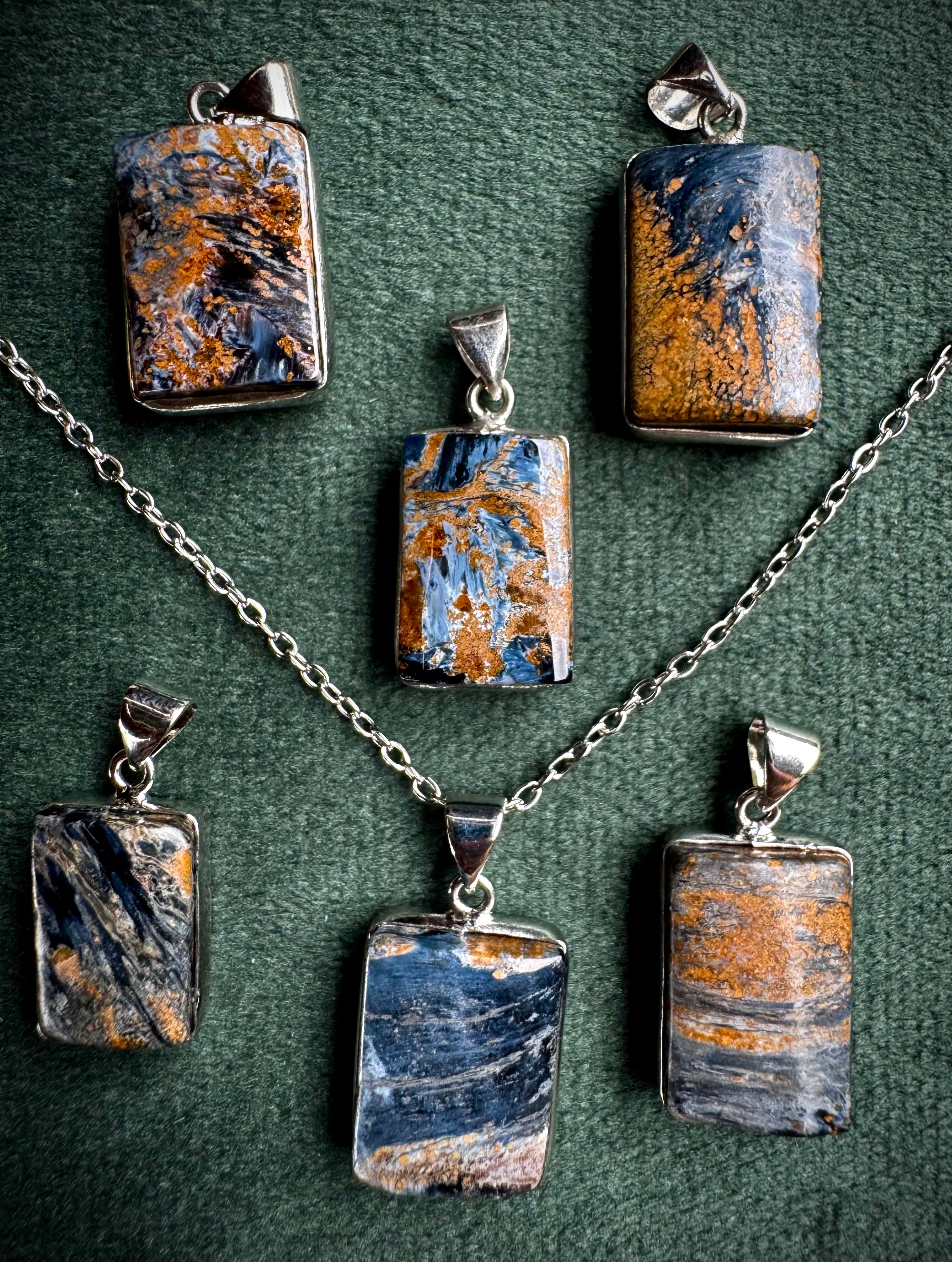 Rectangular Pietersite pendant