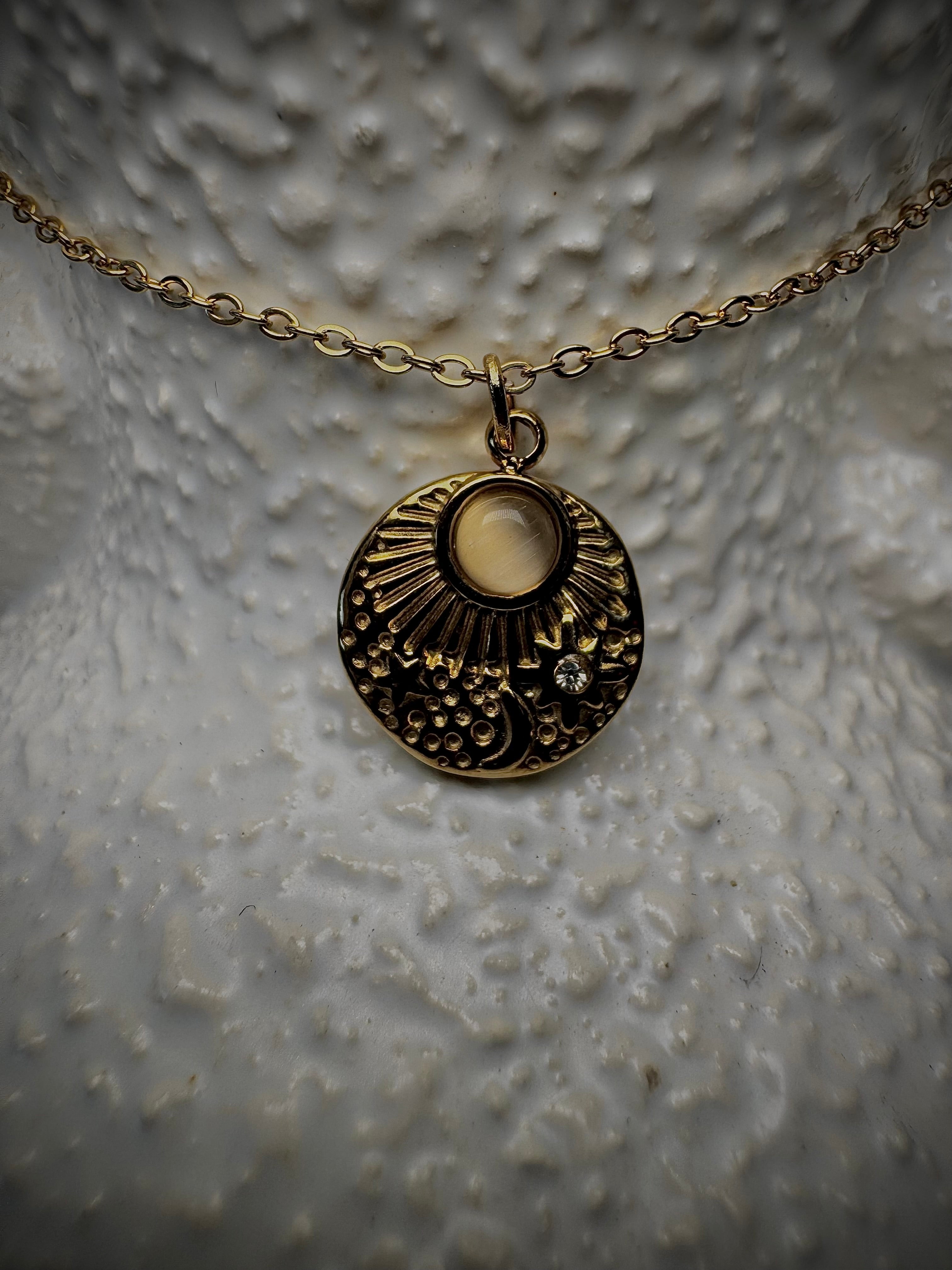 Cat Eye Sun and Moon Coin