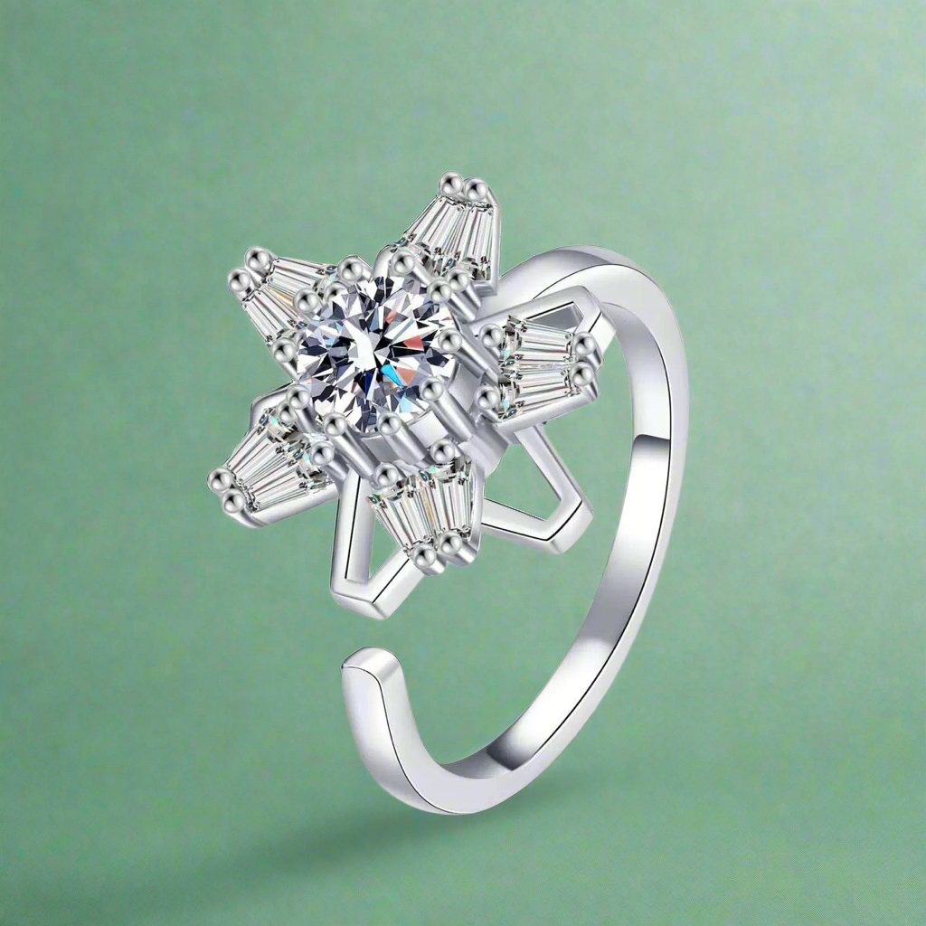 5 Star Zirconia Fidget Ring