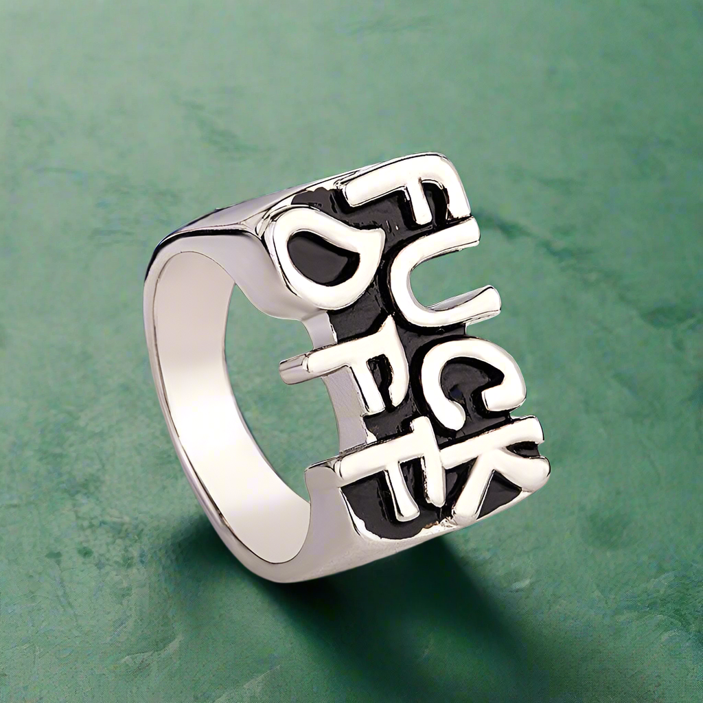 “F*ck Off” silver Ring