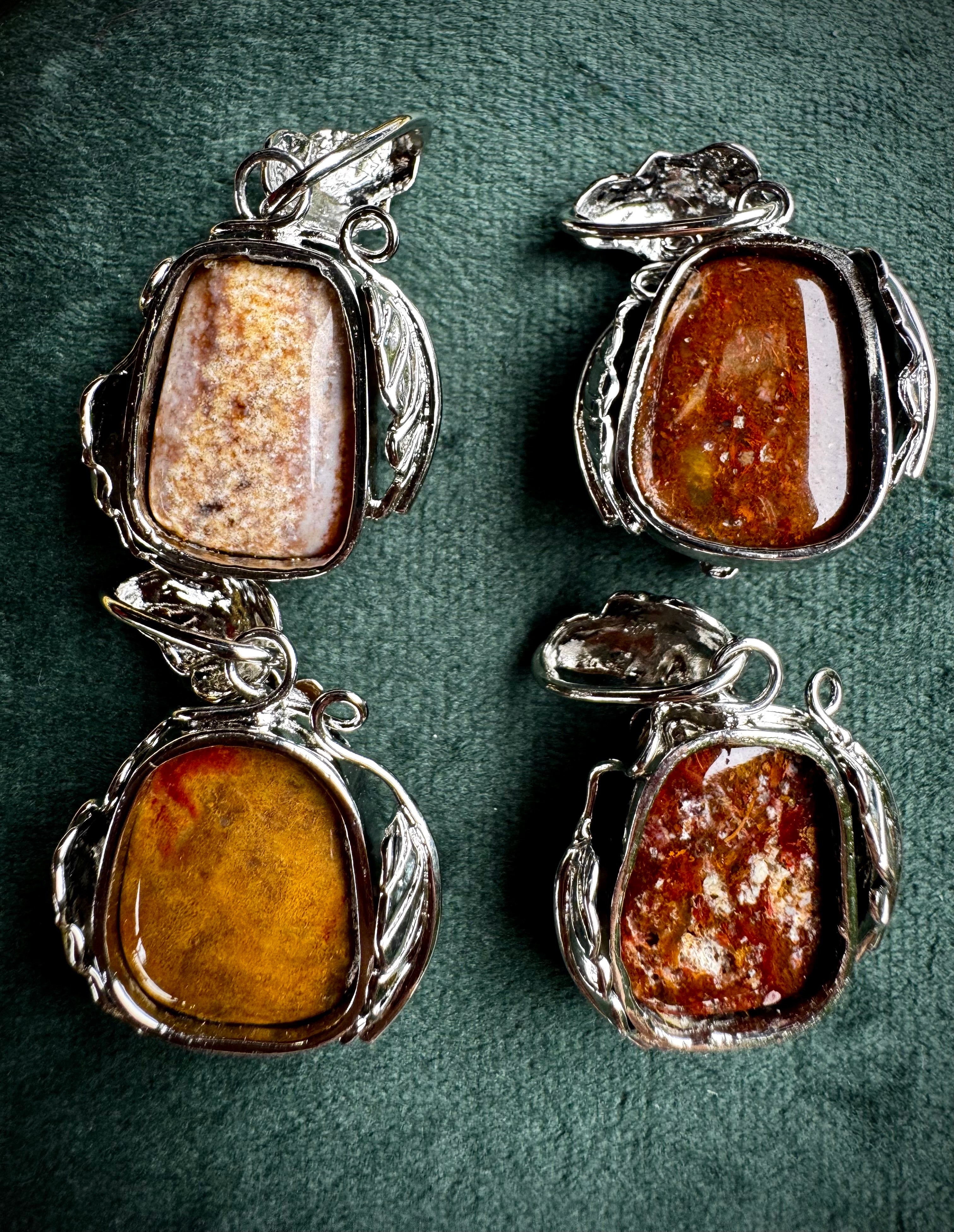 Ocean Jasper Floral Pendant