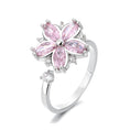 Load image into Gallery viewer, silver ring with pink flower
