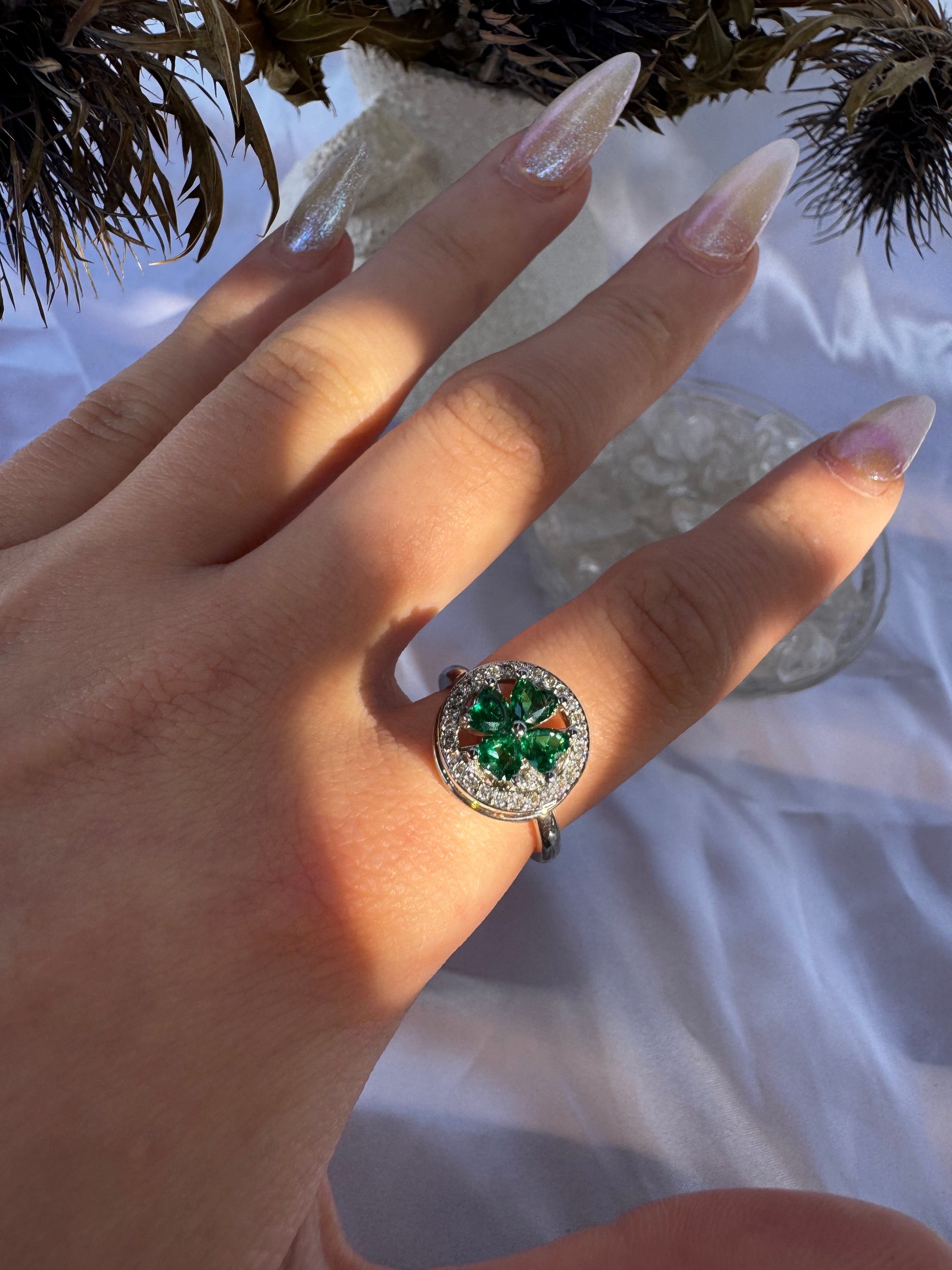Green 4 Leaf Clover Fidget Ring