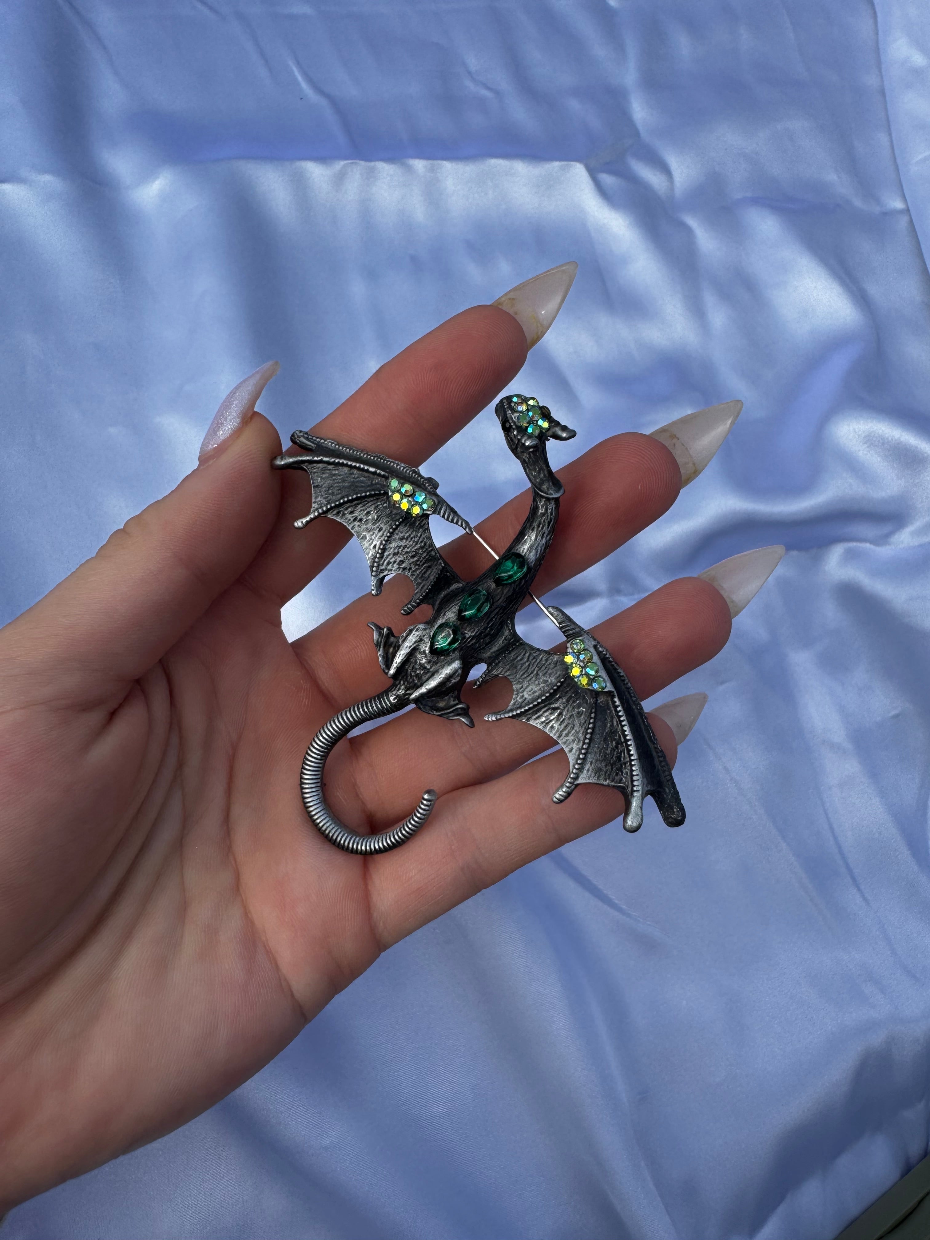 Celtic fantasy dragon enameled Broach