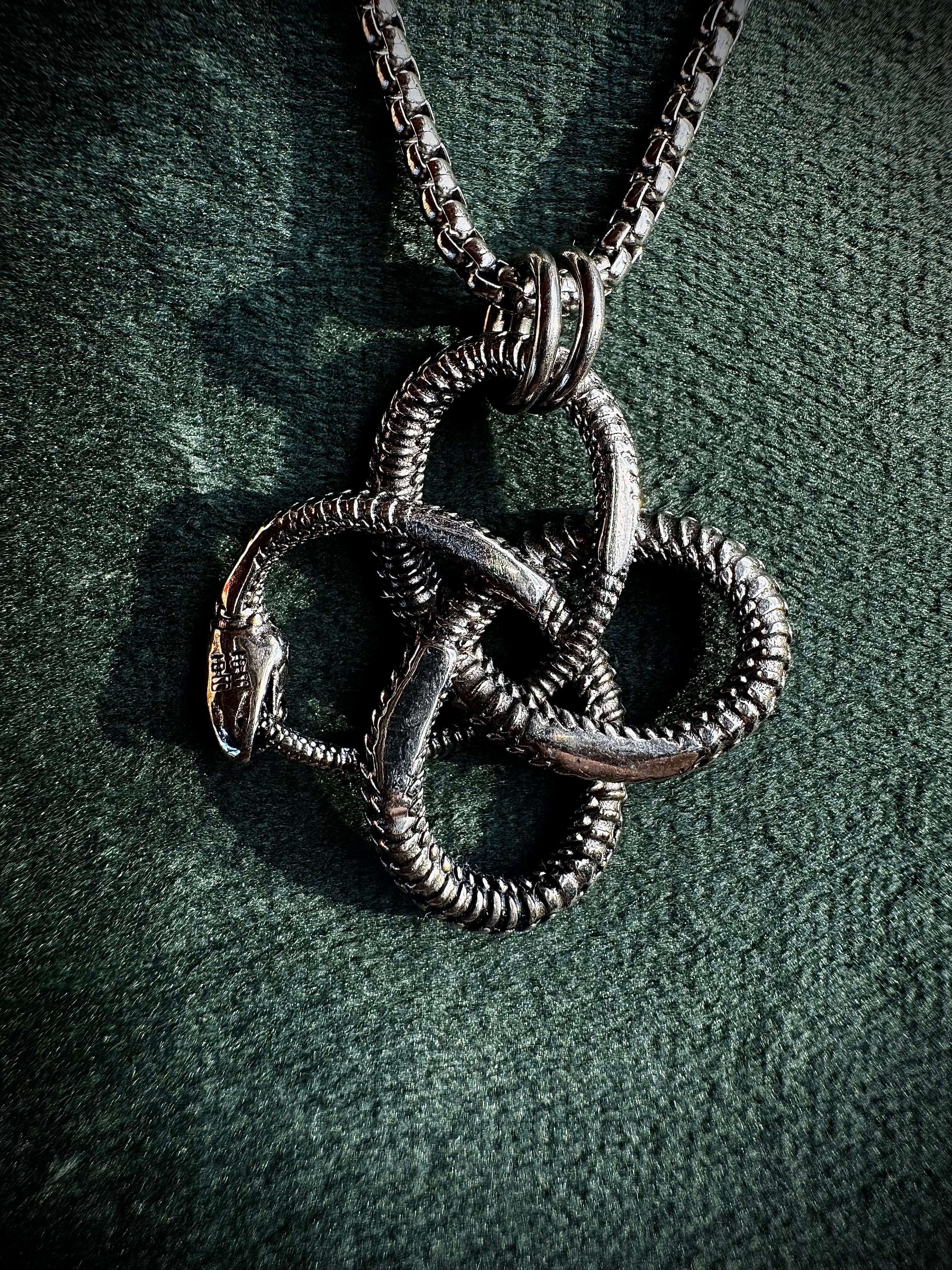 Gold or Silver Ouroboros Stainless Steel Pendant