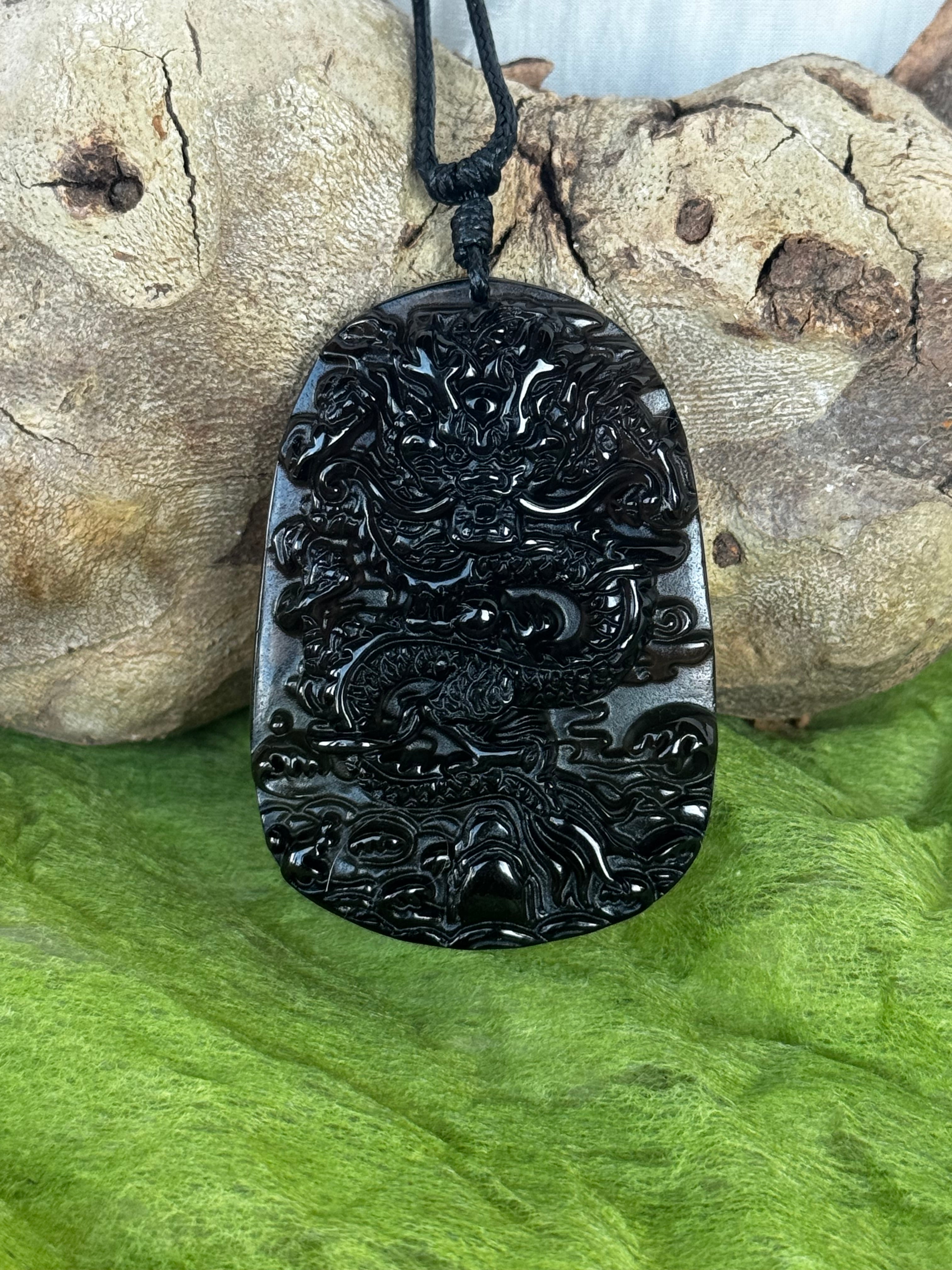Obsidian Dragon Pendants