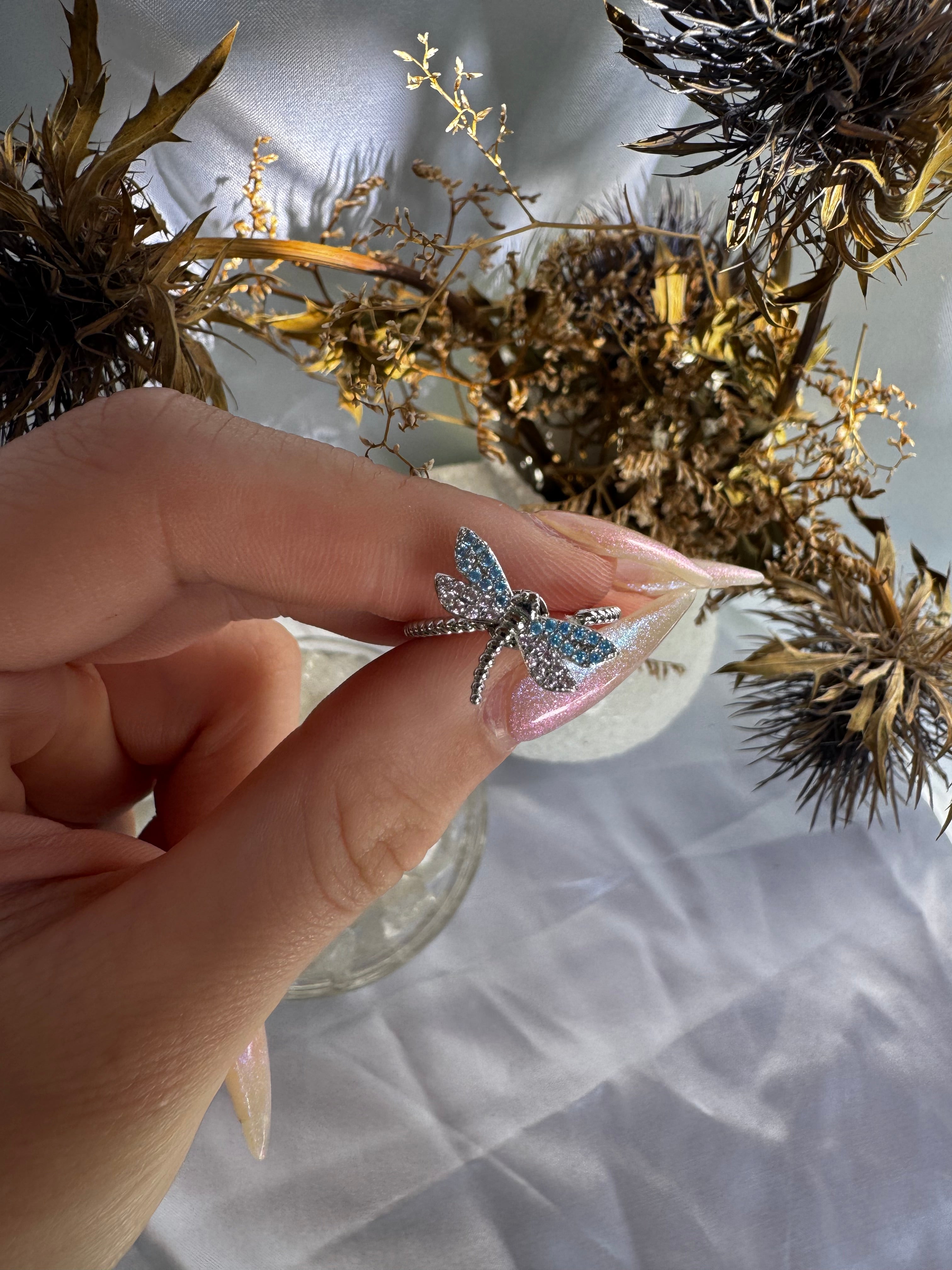 Silver Dragonfly Fidget Ring