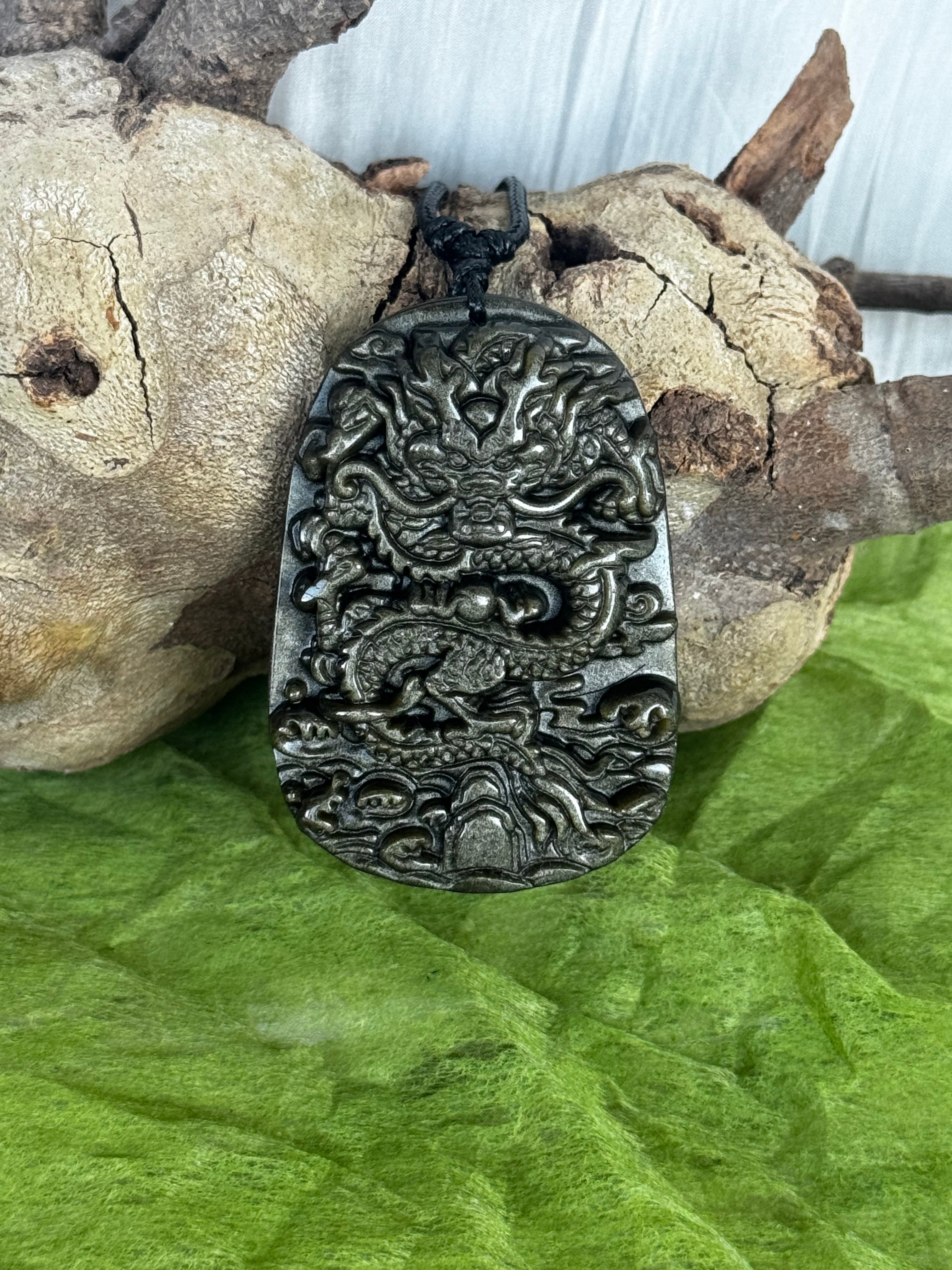 Obsidian Dragon Pendants