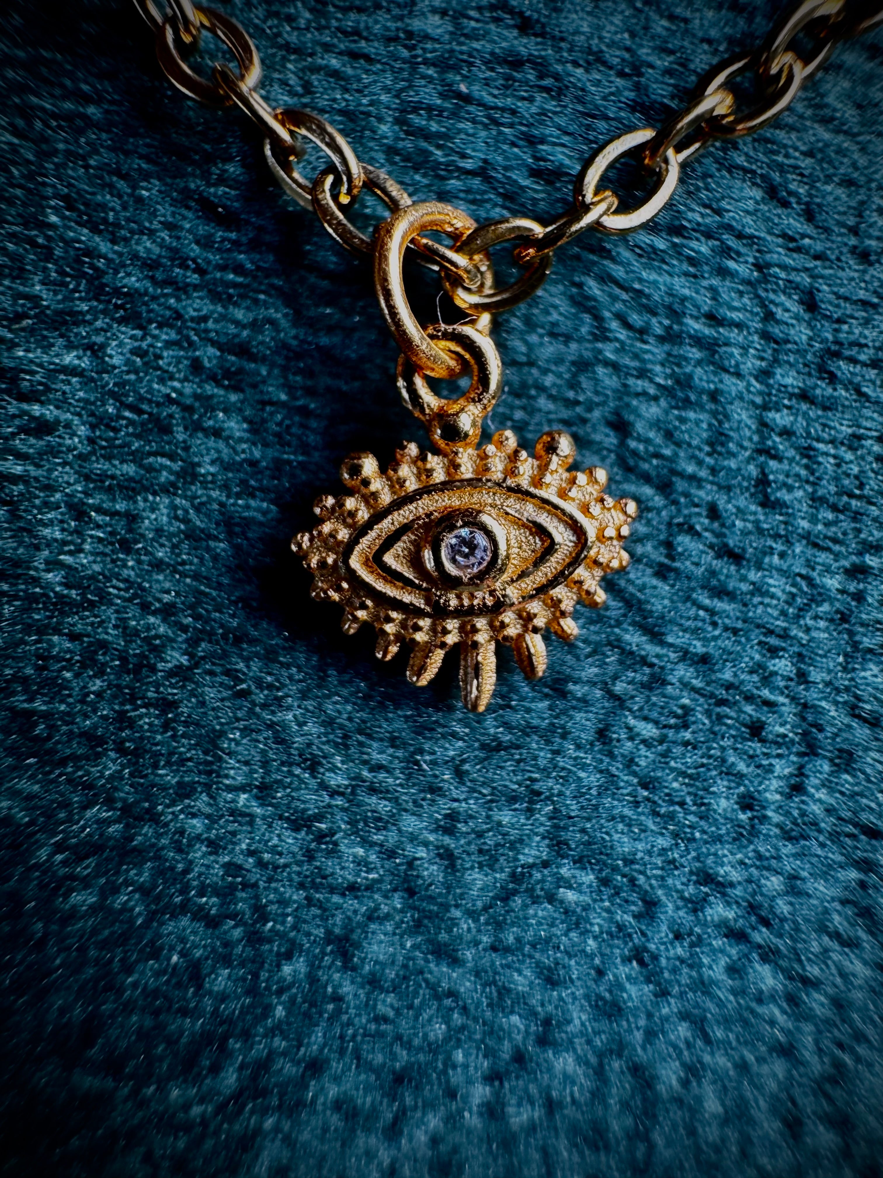 MINI Gold Evil Eye S925