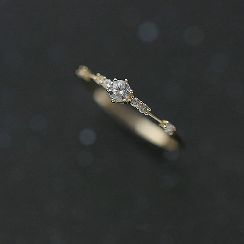 gold plated ring with zircon design