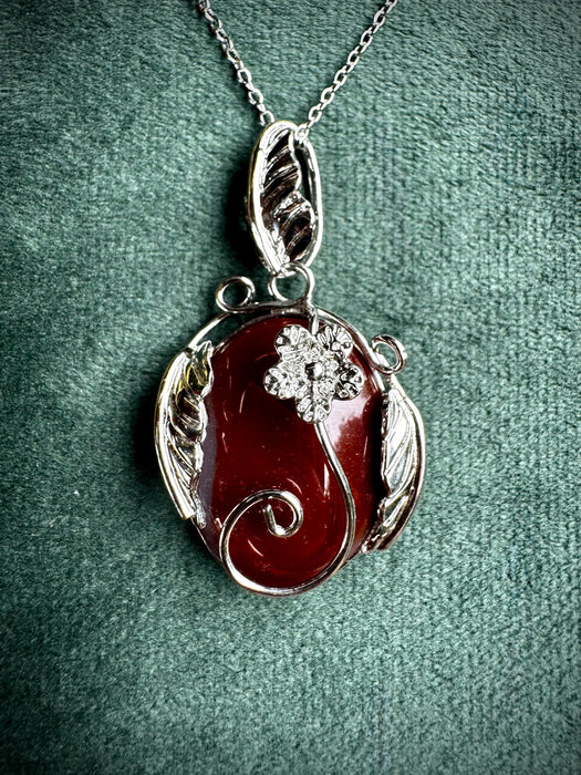 Carnelian Floral Pendant