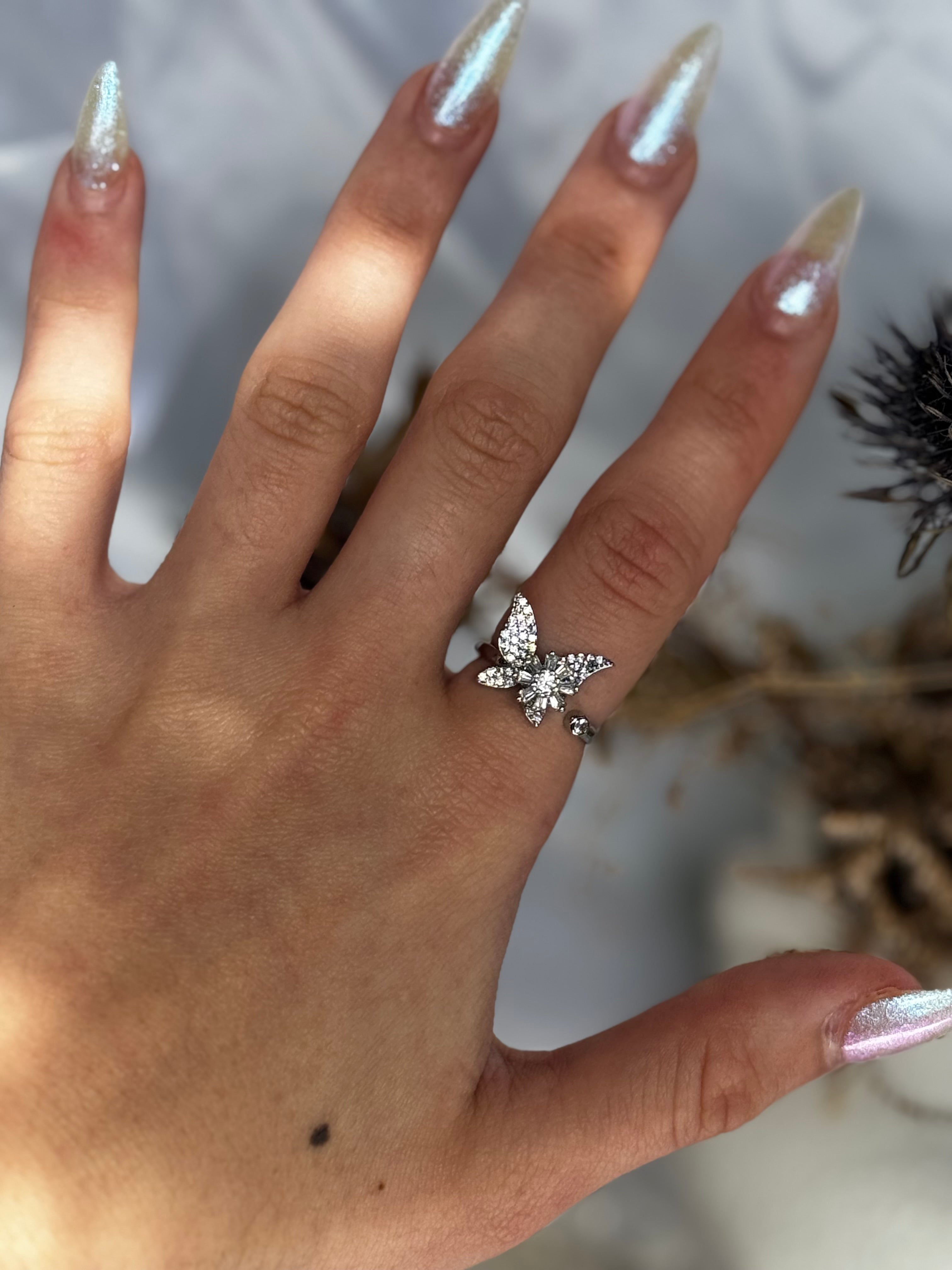 Silver / Gold Butterfly Fidget Ring