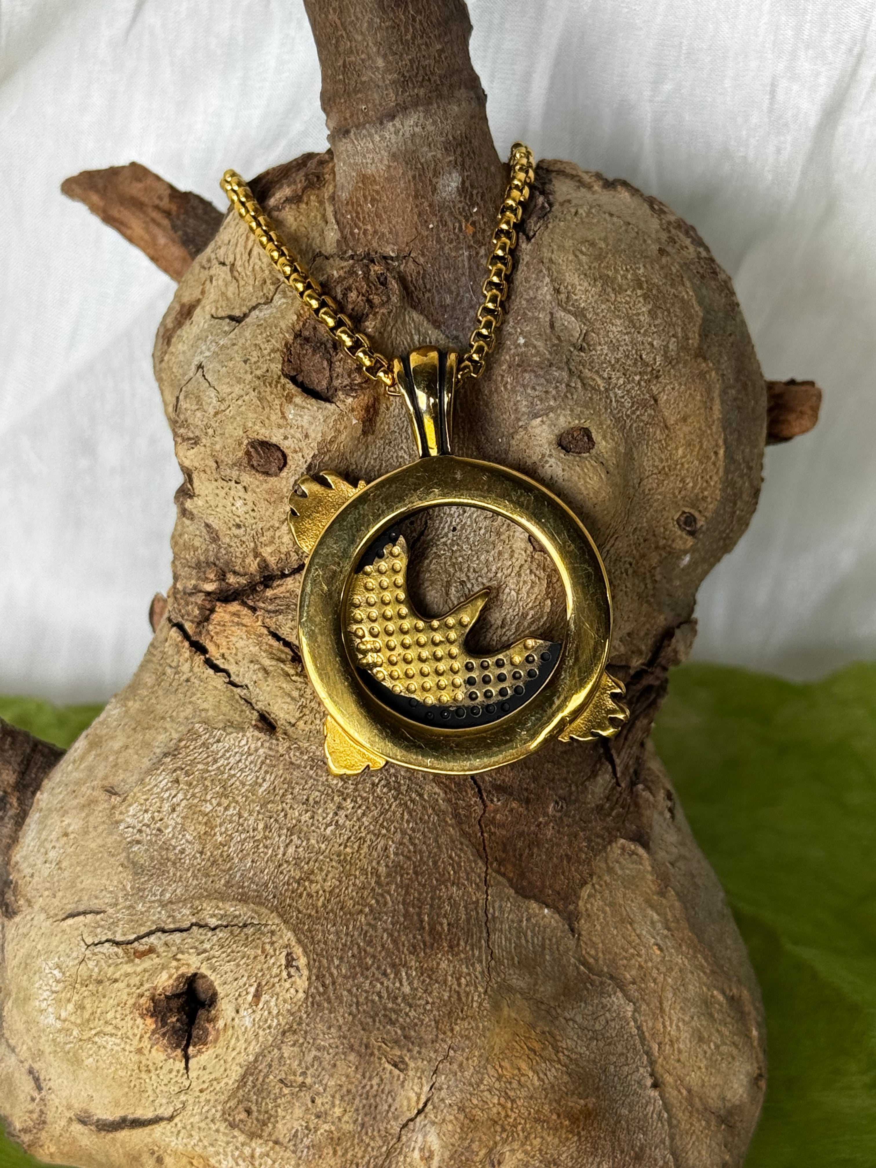 Gold Eagle Stainless Steel Pendant