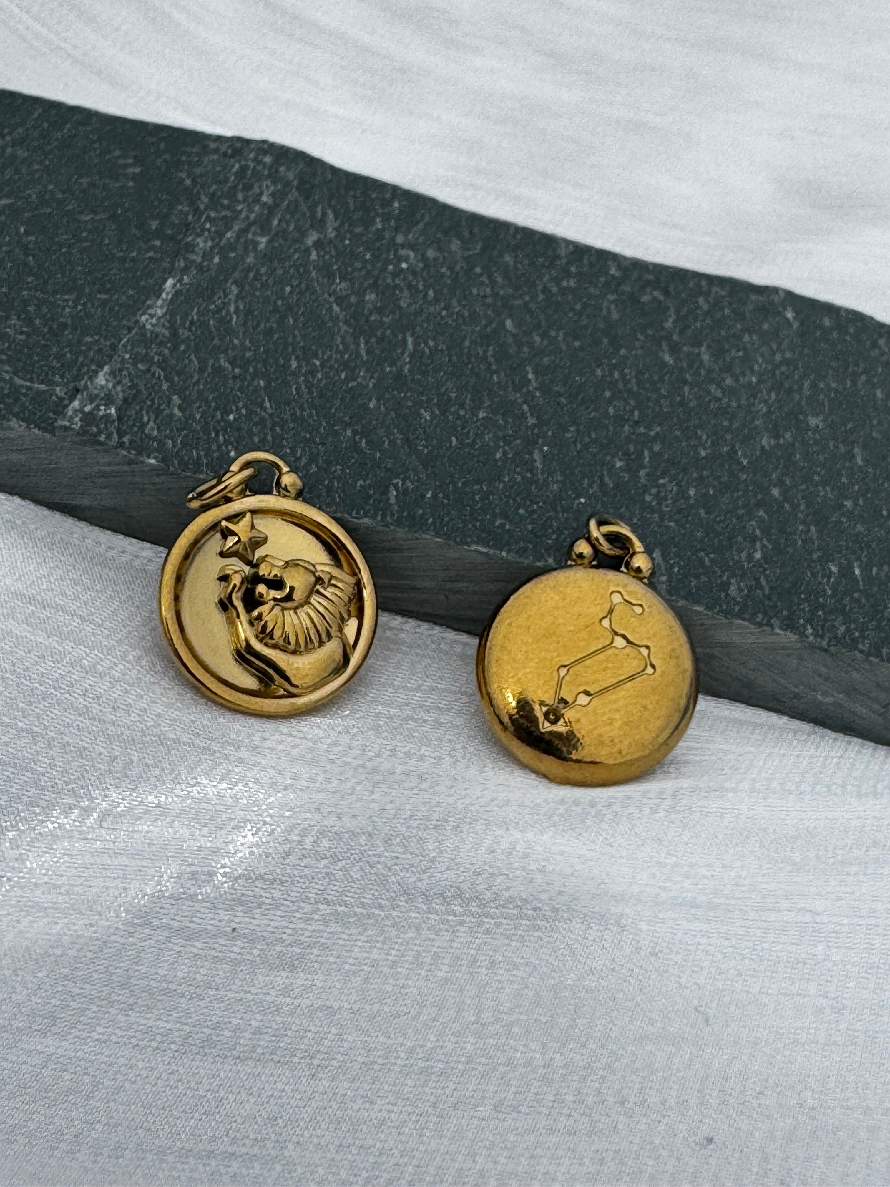 12 Gold Zodiac and Constellation Star sign Coin Necklace