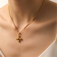 Load image into Gallery viewer, Gold Cross with natural Gemstone Tiger Eyes Necklace
