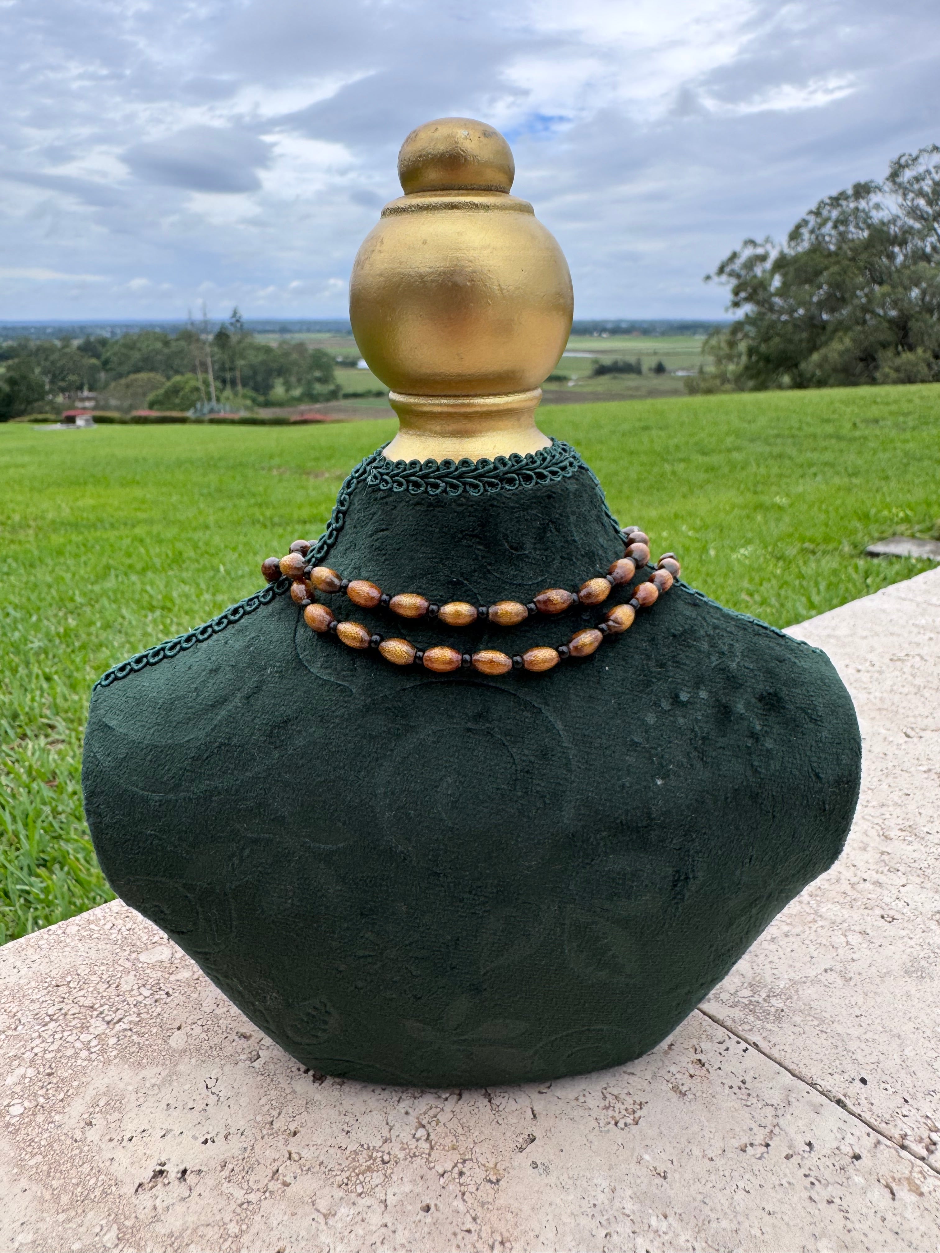Gold Coral Bead Choker / Bracelet