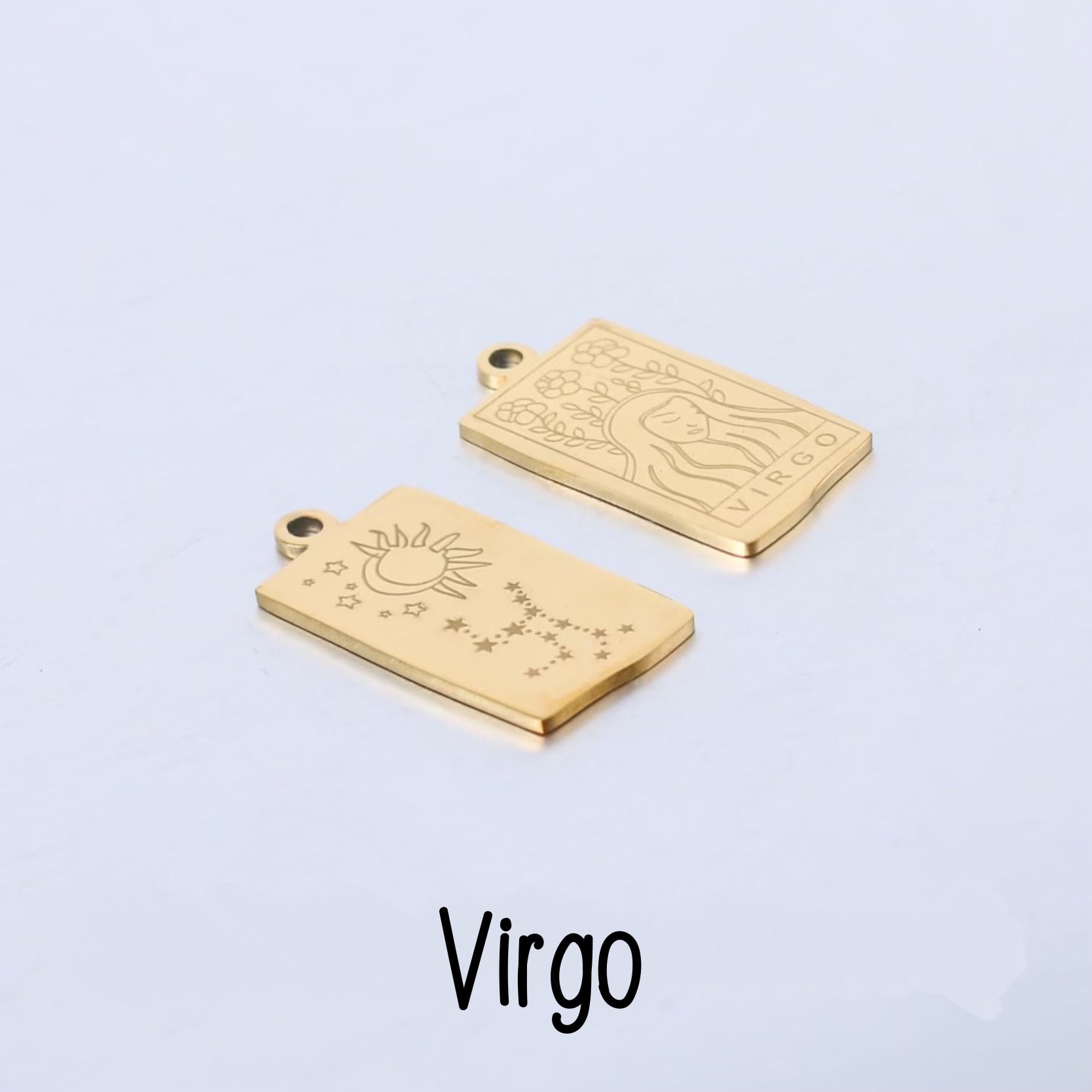 gold plated titanium steel zodiac sign pendant