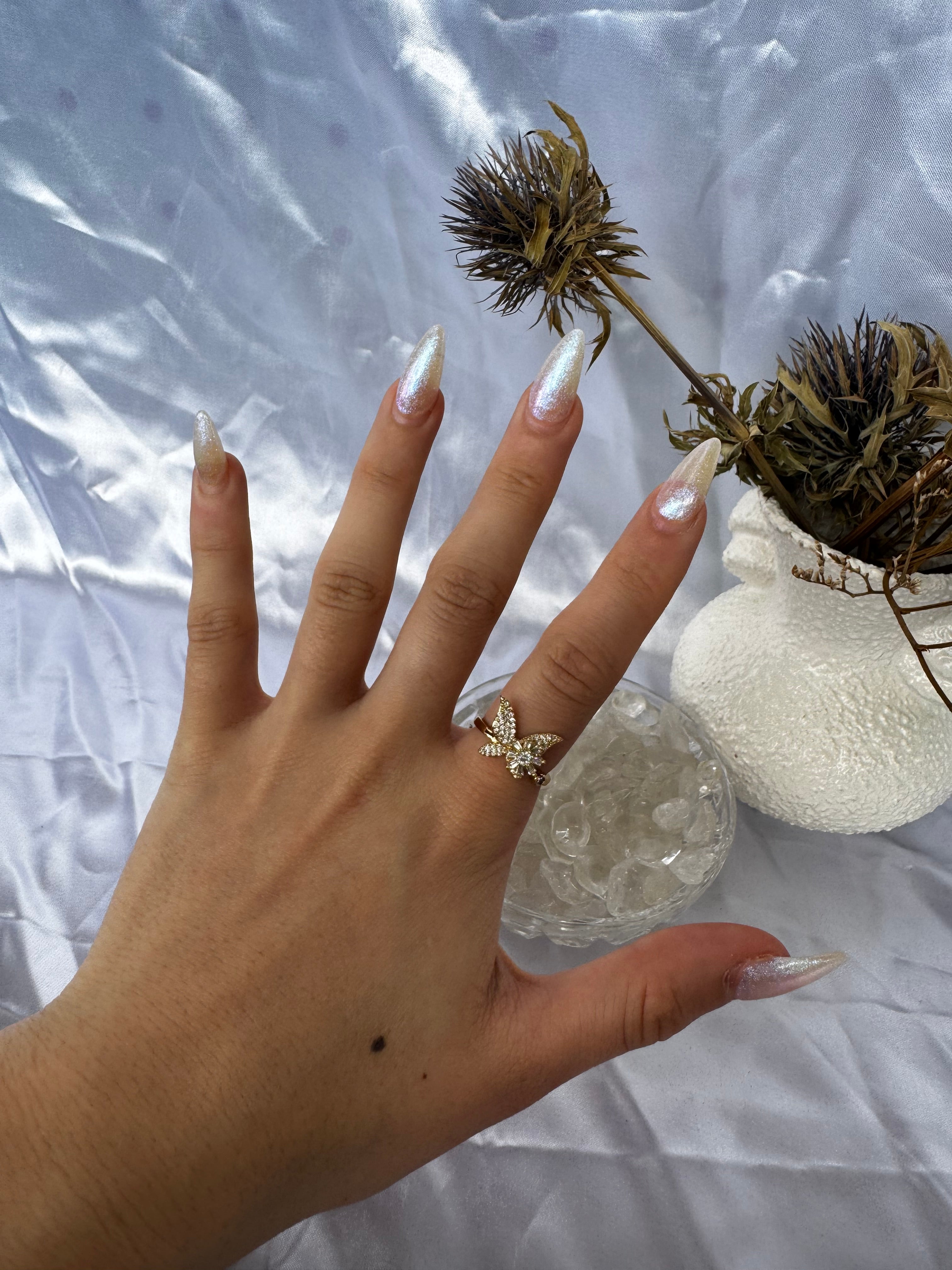Silver / Gold Butterfly Fidget Ring