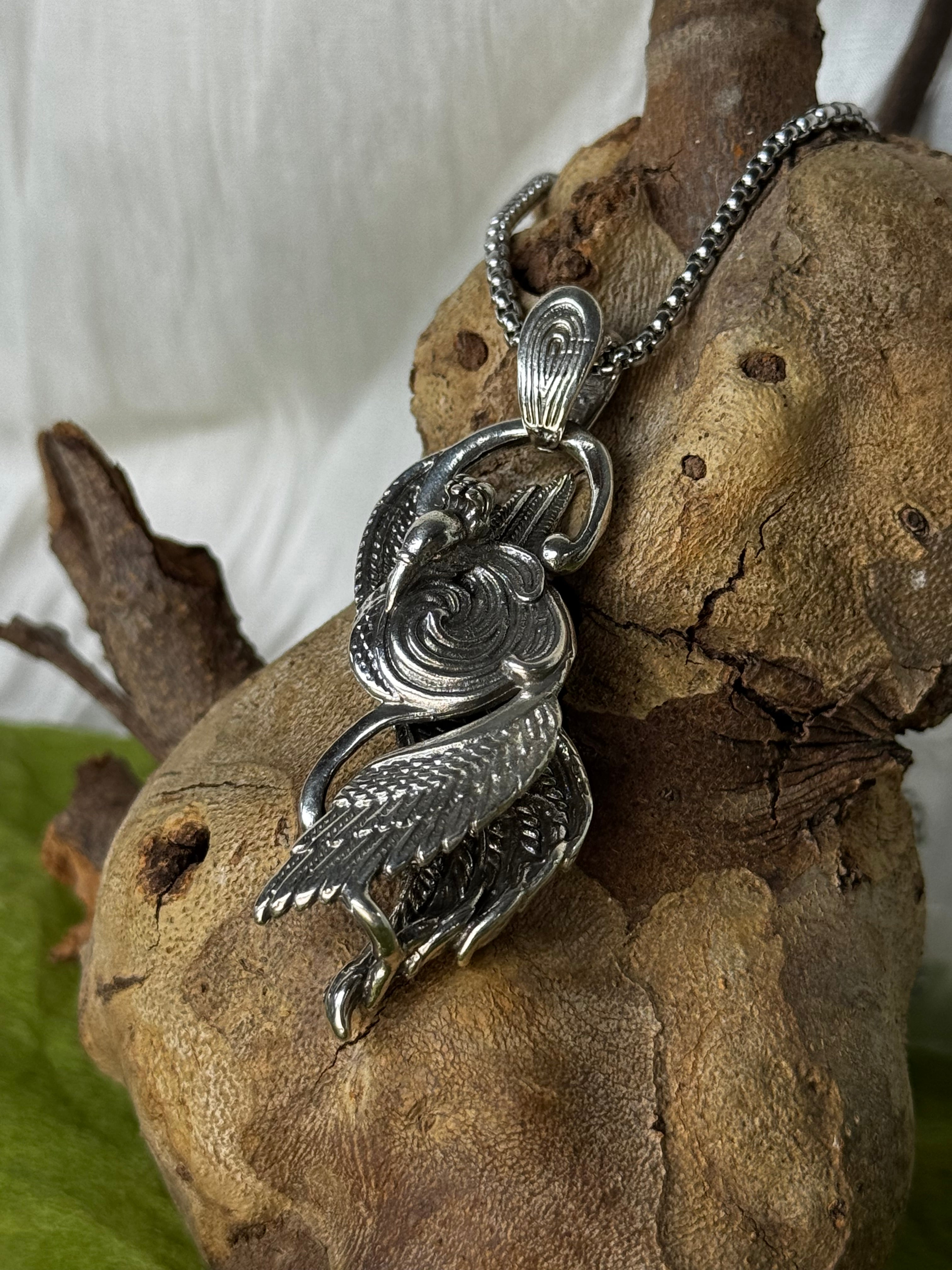 Silver Peacock Stainless Steel Pendant