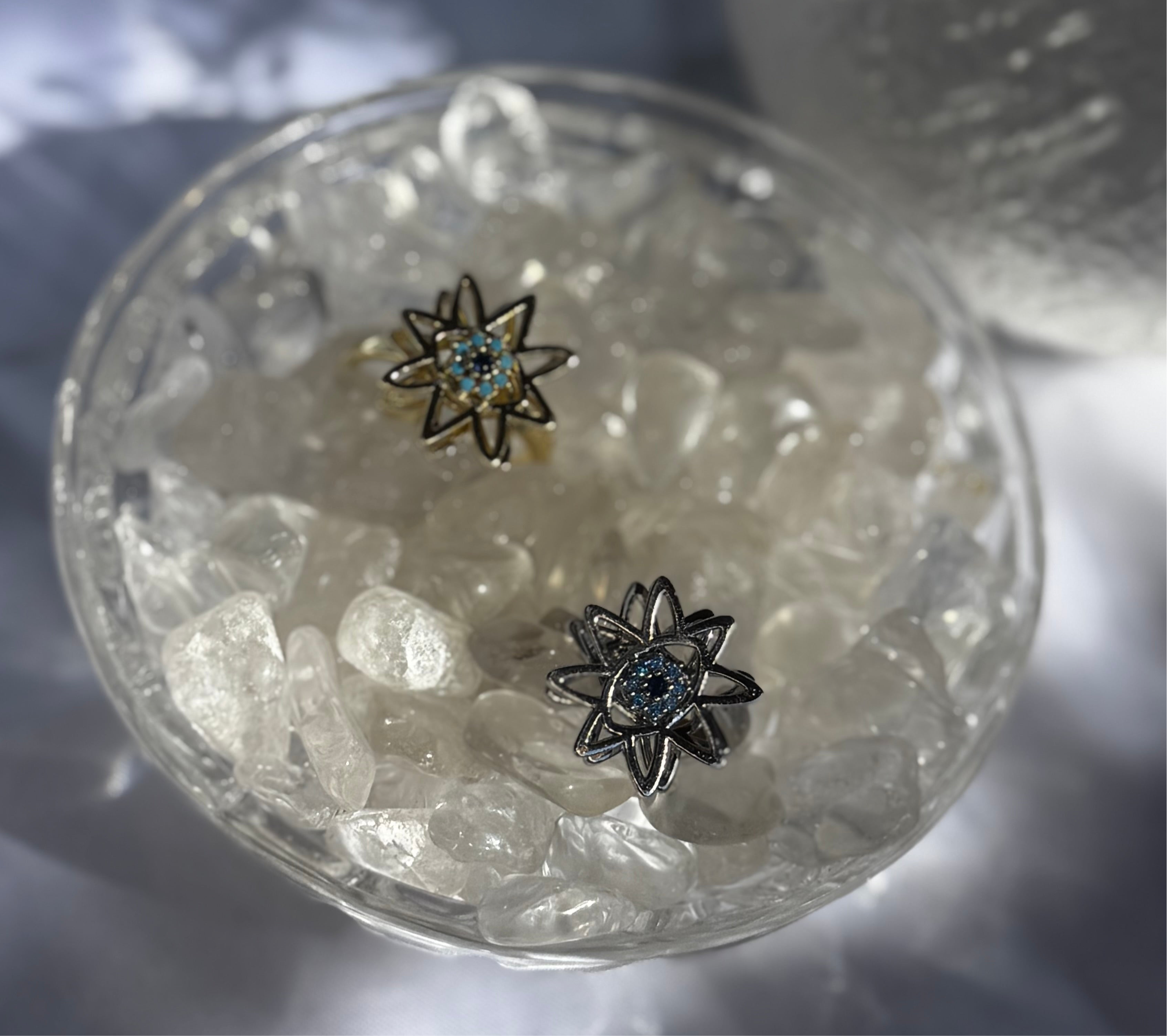 Gold and Silver Evil Eye Star Fidget Ring