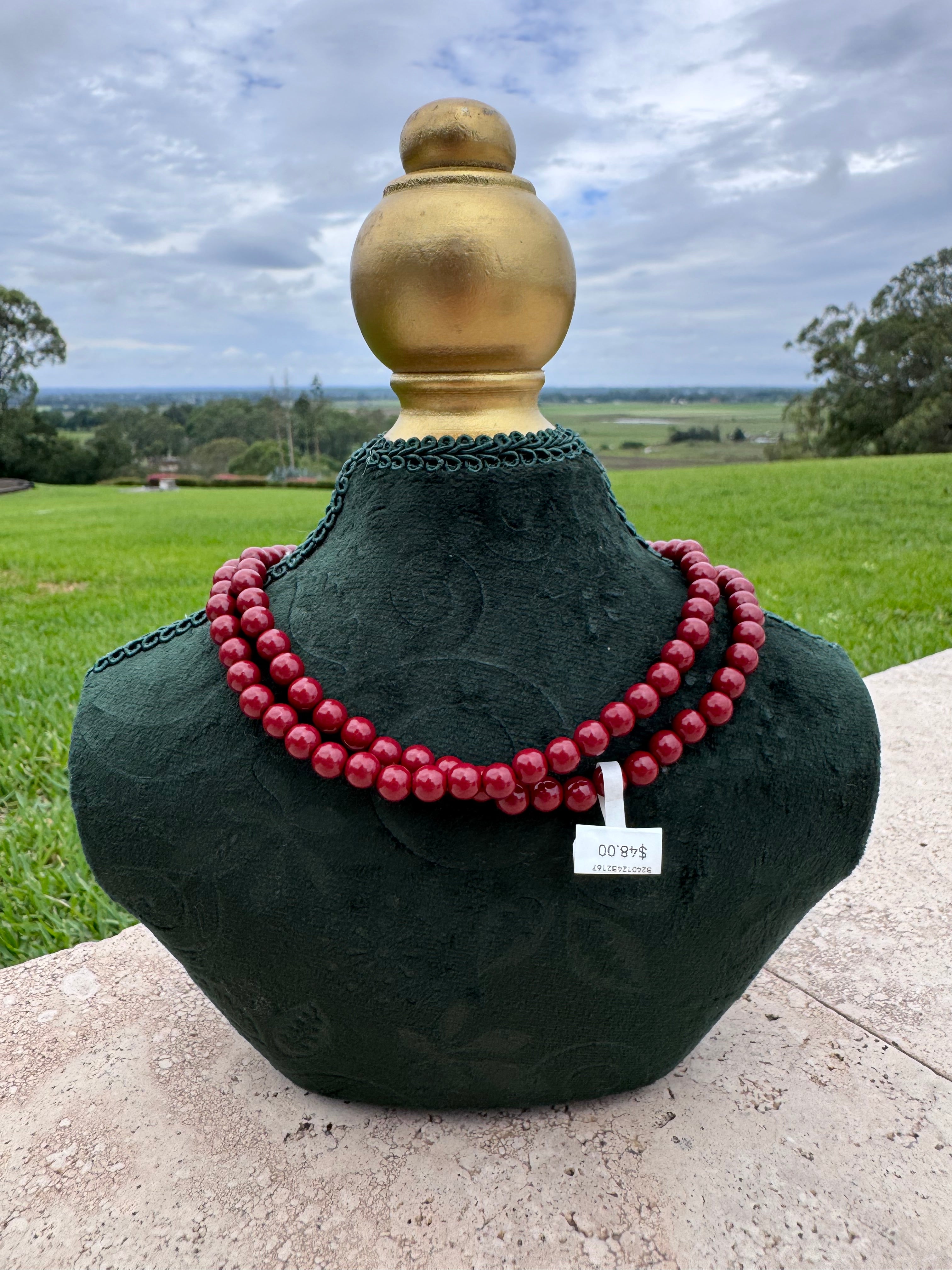 Cinnabar Lotus Wrap Necklace / Bracelet