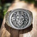 Load image into Gallery viewer, Rattan Domineering Lion Gold silver Ring
